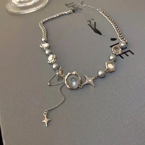 VIBE Electro Chain Crystal Stone Shiny Abstract Star Pop Choker Size ONE SIZE - 1 Thumbnail