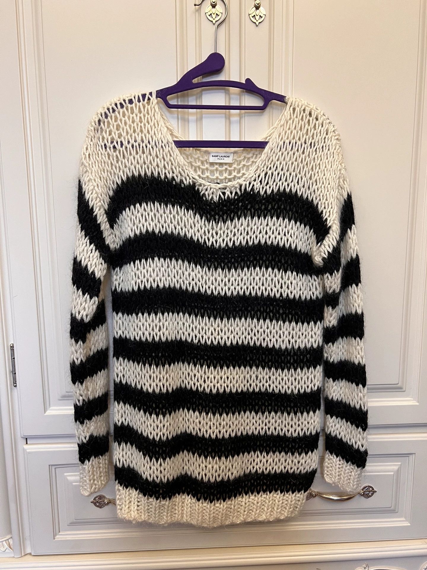Saint Laurent Paris Saint Laurent Striped Knit Sweater Size XS / US 0-2 / IT 36-38 - 1 Thumbnail