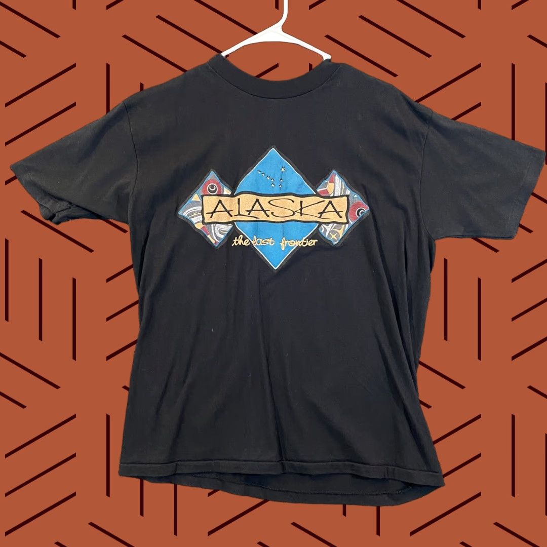 Etro VINTAGE Alaska Shirt Mens XL Black Frontier Retro Graphic Tee 90s Y2K Vintage Size US XL / EU 56 / 4 - 1 Thumbnail