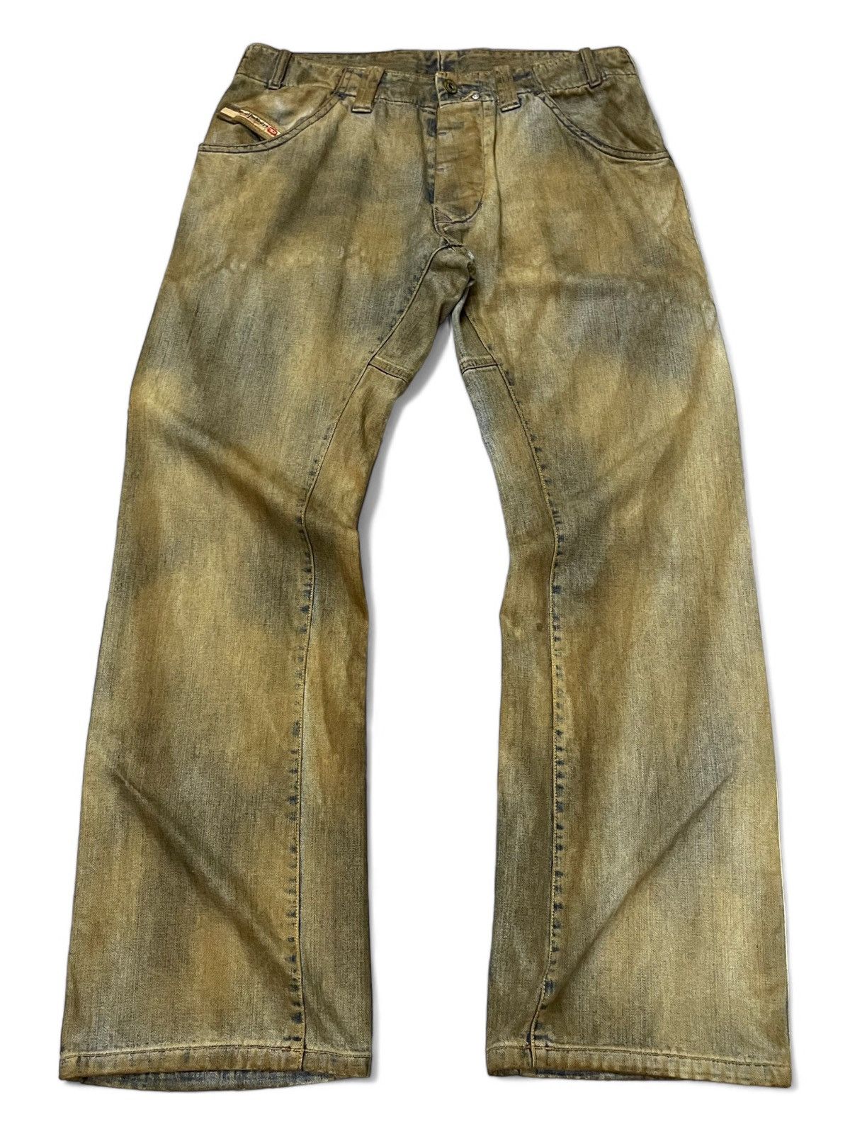 Diesel × Hysteric Glamour Vintage Diesel TrompeL’oeil Loose Baggy Mud Wash Jeans Size US 33 - 1 Thumbnail