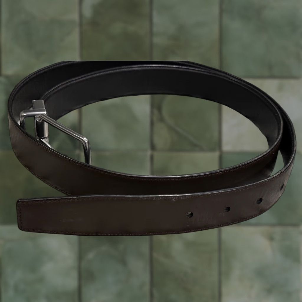 Coach Coach Belt Men 42" Reversible Leather Nickel Buckle Black Brown Signature Logo Canvas Side Dress Golf Casual Mens Size 42 - 1 Thumbnail