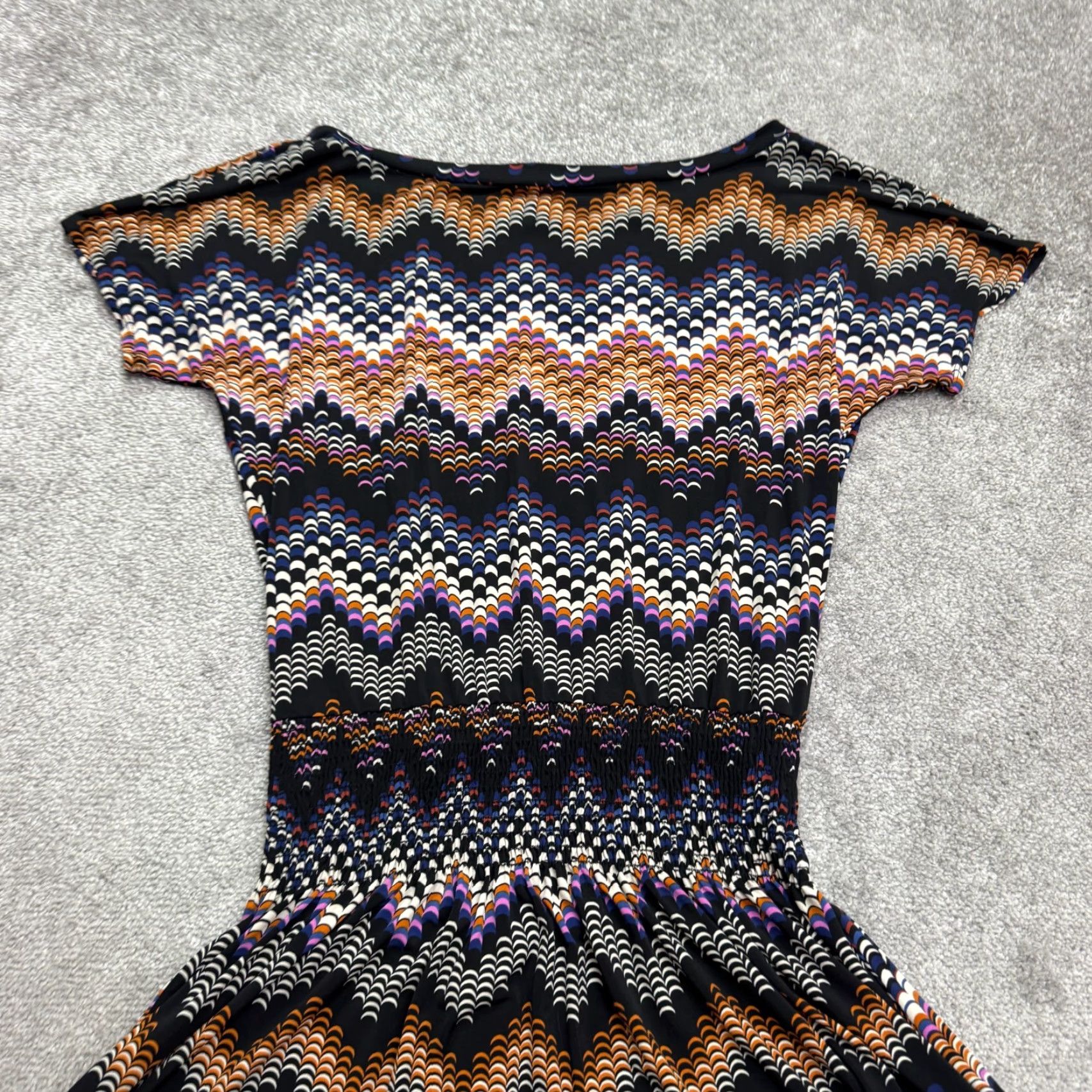 Vintage Veronica M Geometric Wave Print Smoked Mini Dress Womens M Dolman Streetwear? Size M / US 6-8 / IT 42-44 - 3 Thumbnail