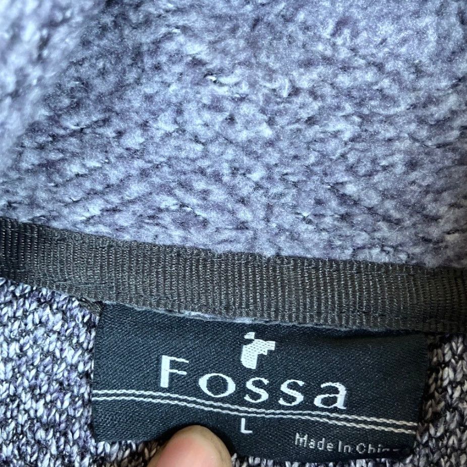 Vintage Fossa Mens Jacket Gray Full Zip Fleece Kentfield Herringbone Large Size US L / EU 52-54 / 3 - 6 Thumbnail