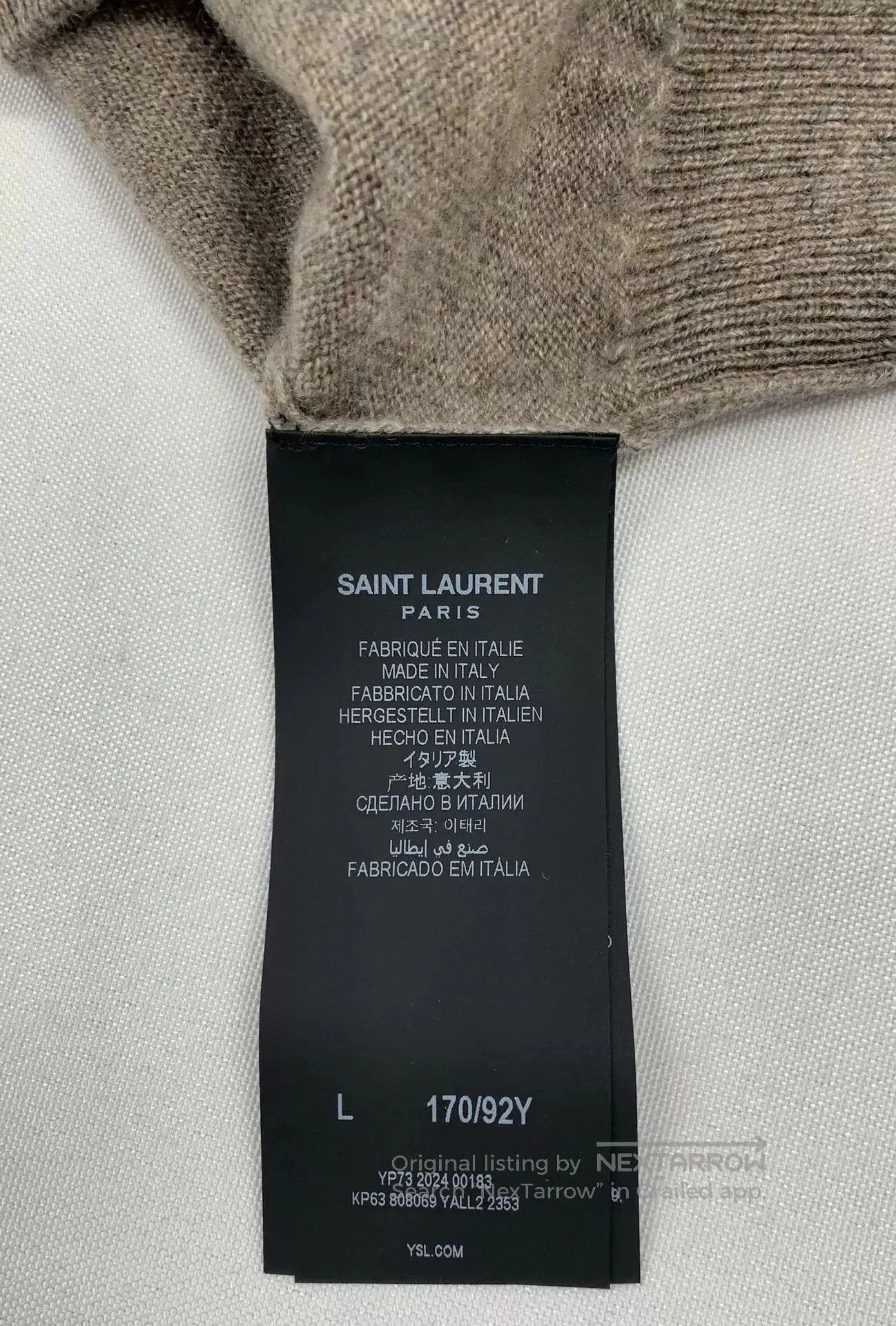 Saint Laurent Paris Saint Laurent Brown Cashmere Sweater L. Size US L / EU 52-54 / 3 - 2 Thumbnail