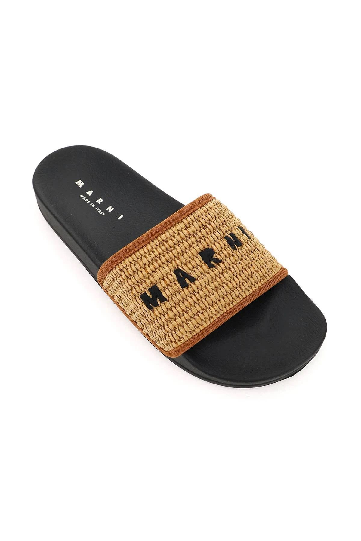 Marni o1srvl11e0724 Slide in Black/Beige Size US 8 / EU 41 - 4 Thumbnail