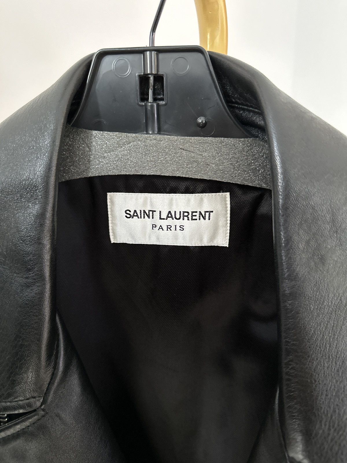 Yves Saint Laurent YSL Leather Belted Biker Jacket Size US M / EU 48-50 / 2 - 4 Thumbnail