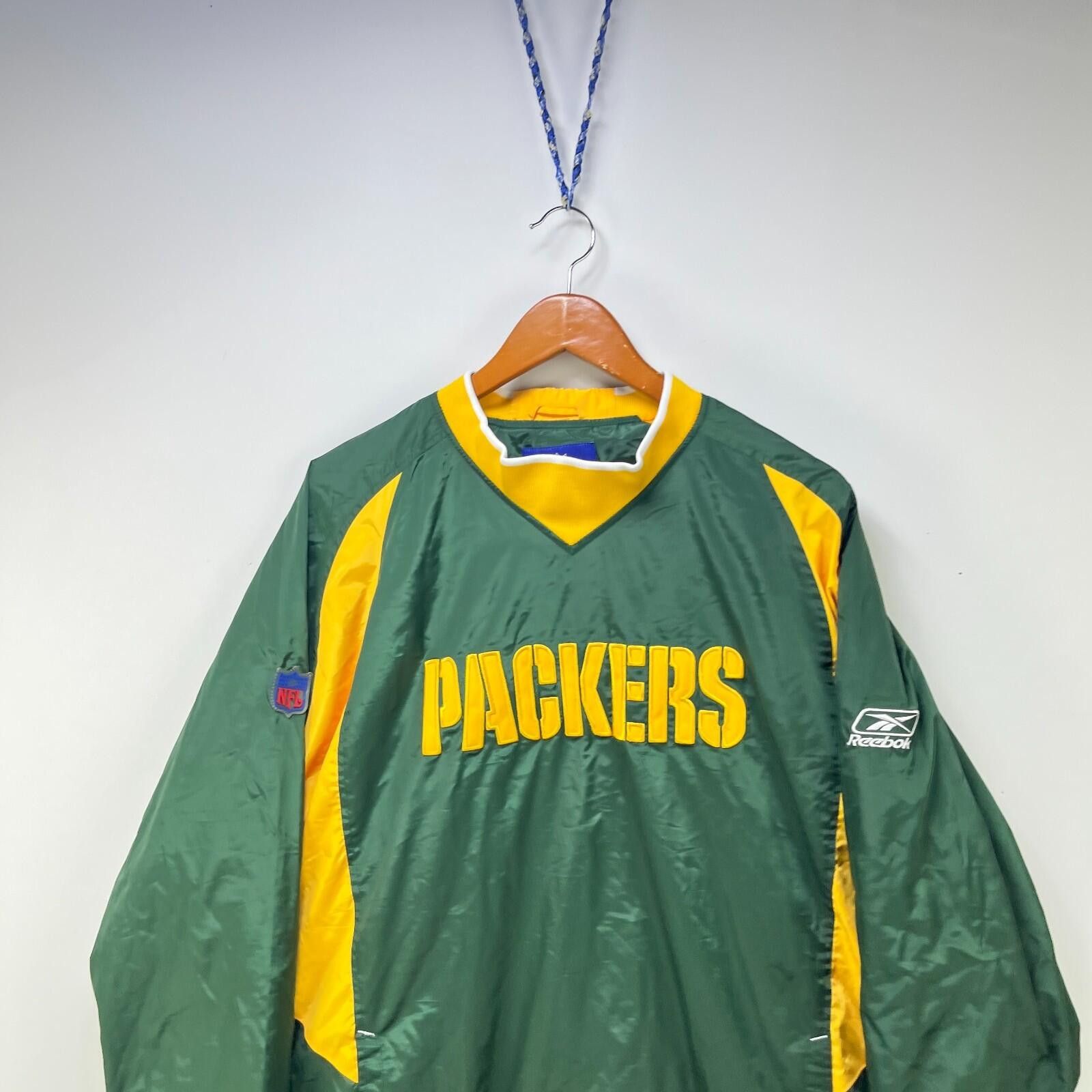 Reebok Vintage 90s Green Bay Packers Windbreaker Jacket Large Size ONE SIZE - 2 Thumbnail