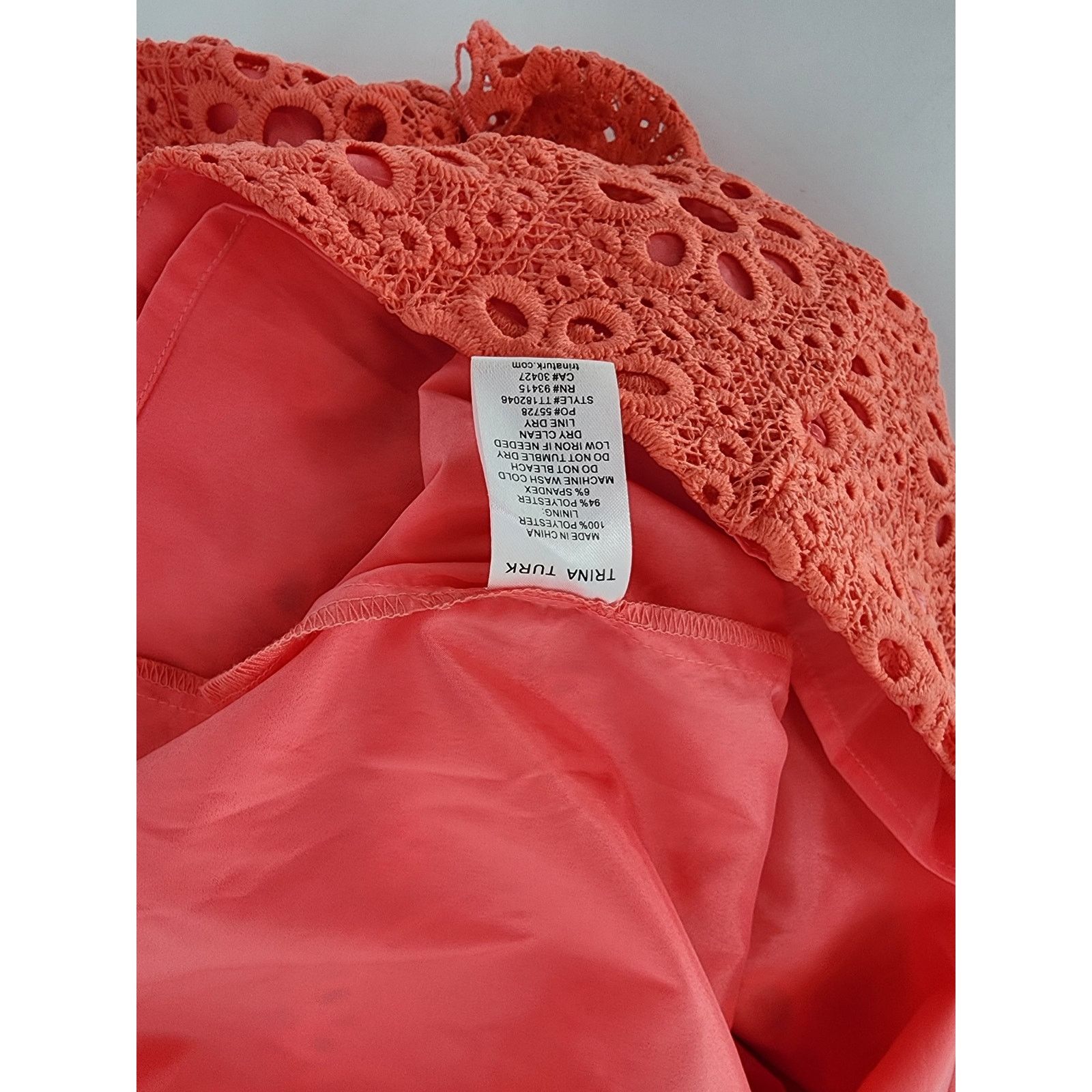 Trina Turk trina Trina Turk Neriah Coral Lace Mini Dress Women's Size 2 Size XS / US 0-2 / IT 36-38 - 1 Thumbnail