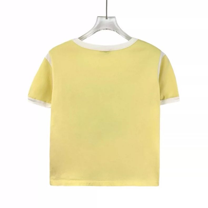 Celine Celine Yellow Logo Cotton Short Sleeve TShirt Size S / US 4 / IT 40 - 2 Thumbnail