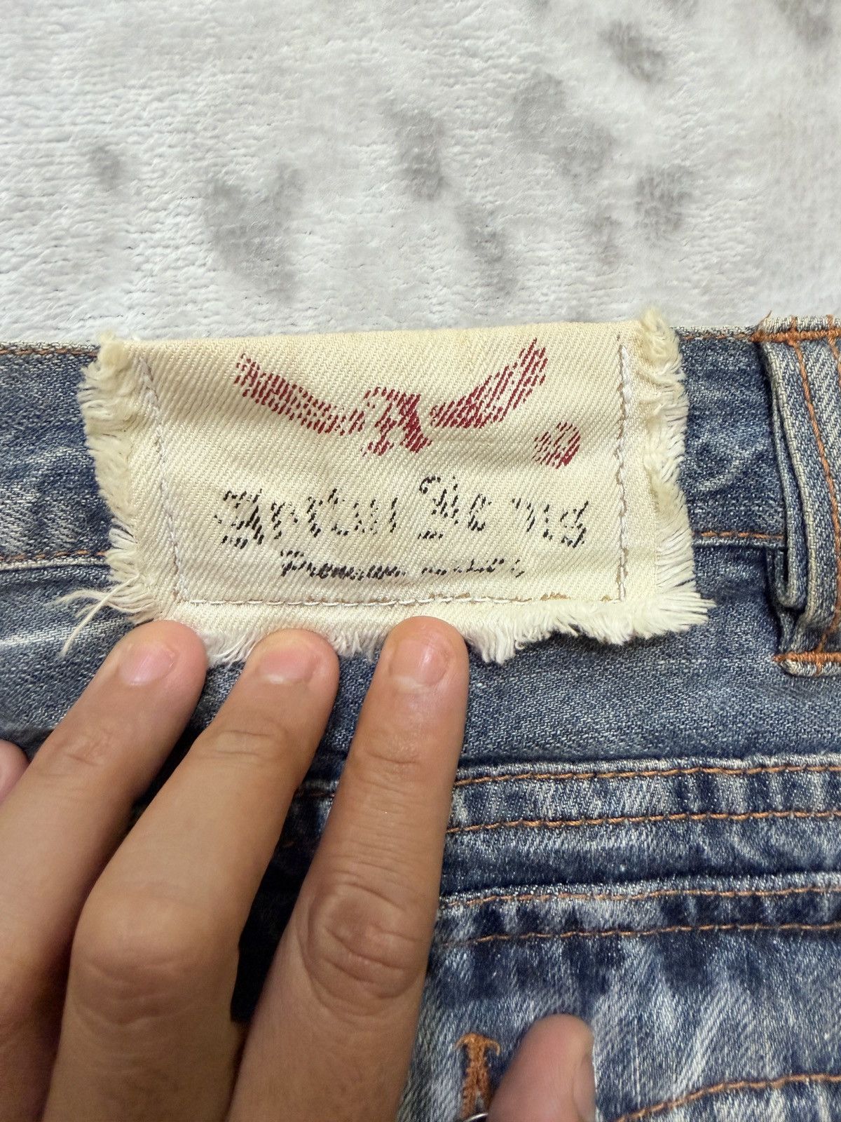 Tornado Mart Antful Distressed Flare Y2K Mud Wash Lightning Whisker Denim Size US 29 - 13 Thumbnail