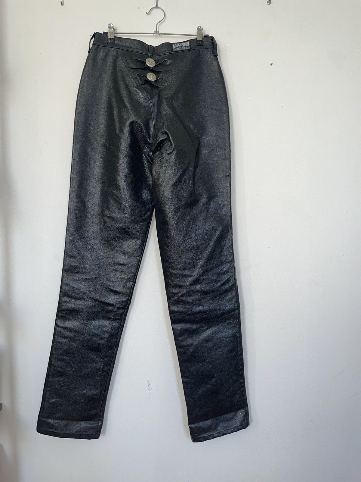 Vintage VINTAGE ROUGH RIDER CIRCLE T FAUX LEATHER WESTERN PANTS Size 28" / US 6 / IT 42 - 7 Thumbnail