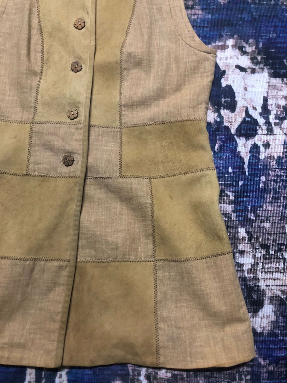 Vintage Vintage W.Knife Leather Patchwork Sleeveless Mini Dress Size XS / US 0-2 / IT 36-38 - 7 Thumbnail