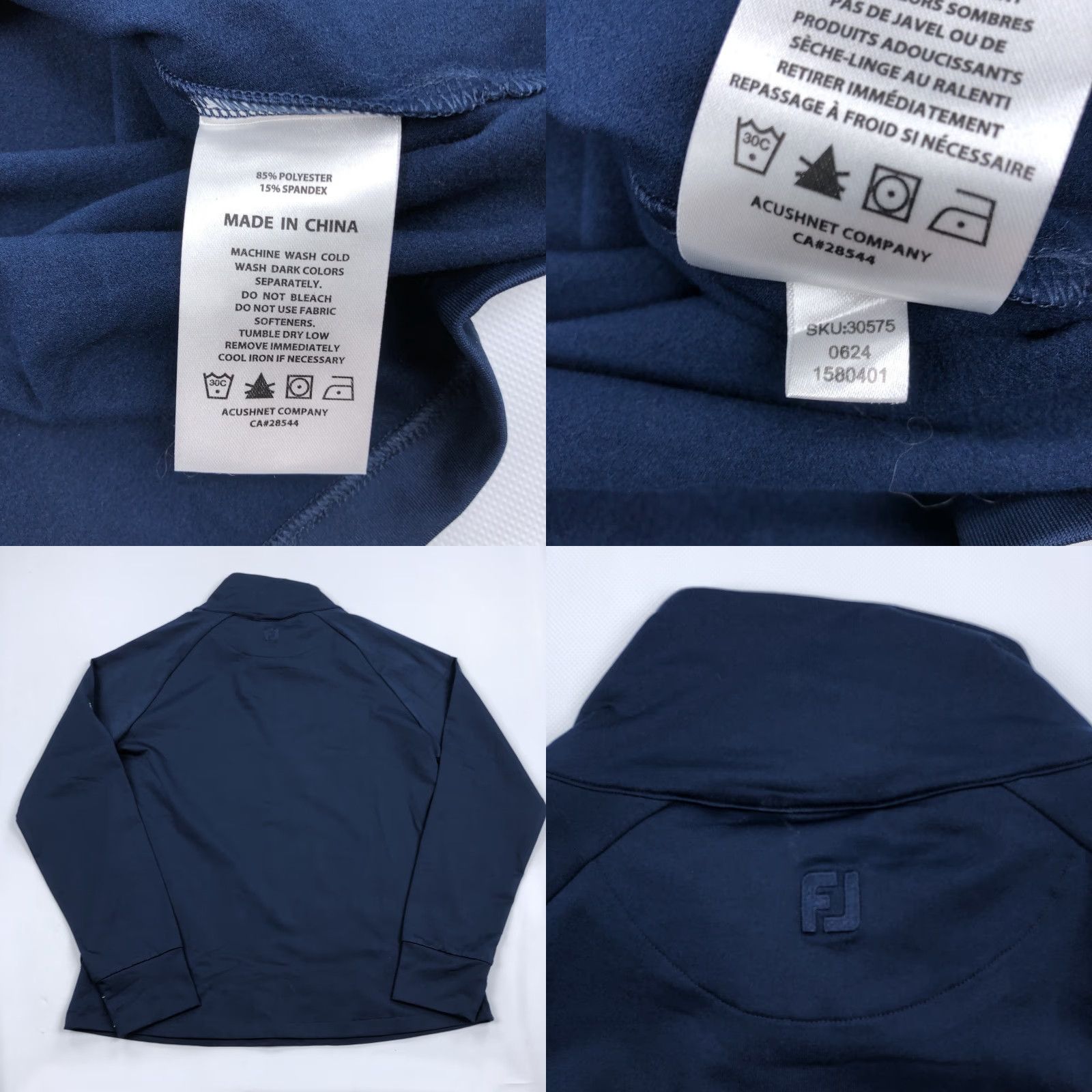 Footjoy FootJoy Women's M Pullover Hoodie Raglan Sleeve Navy Blue Knit 1/4 Zip Activewear Golf Running Gym Size M / US 6-8 / IT 42-44 - 8 Thumbnail
