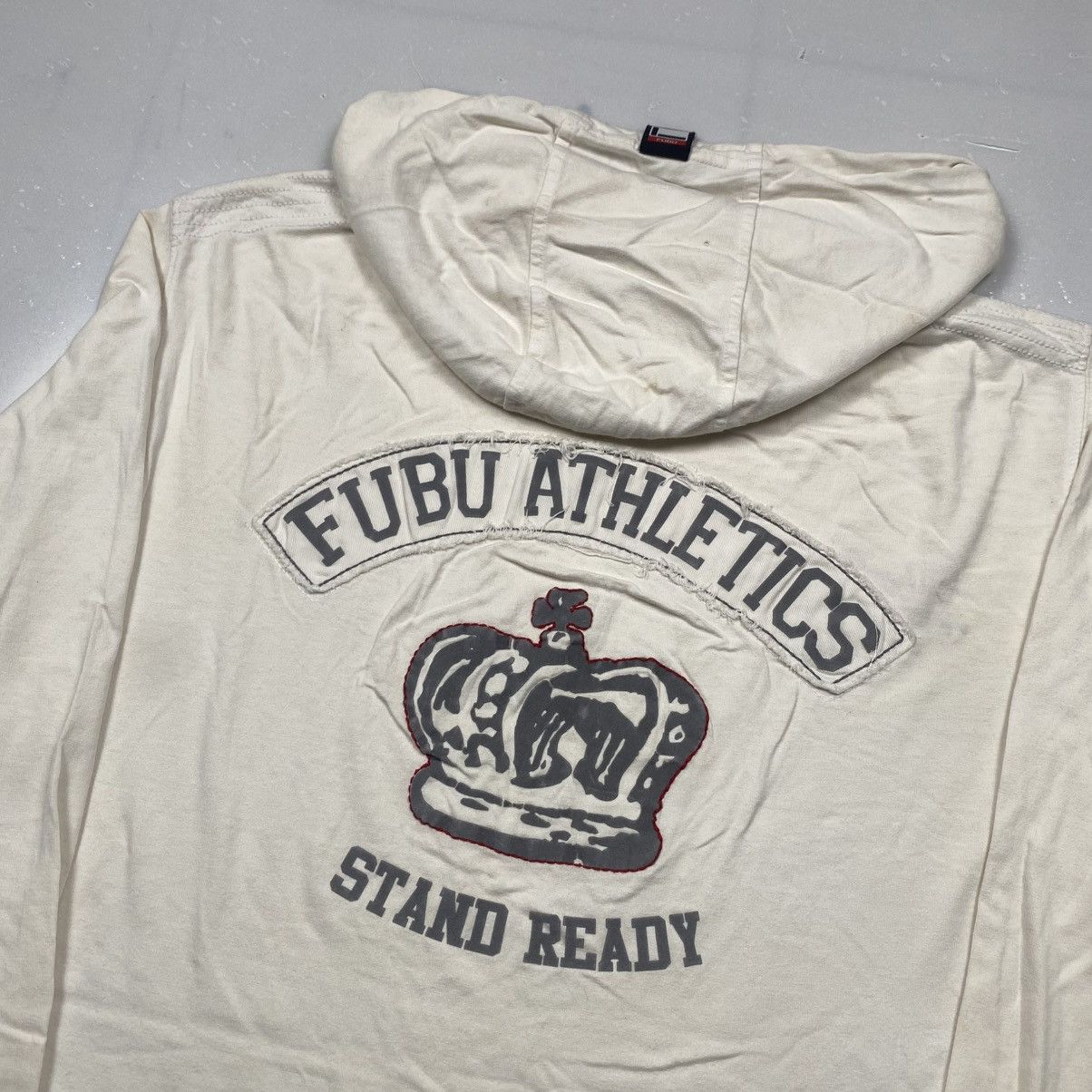Fubu y2k Fubu HipHop Distressed Worn Hooded Tee Size US M / EU 48-50 / 2 - 2 Thumbnail