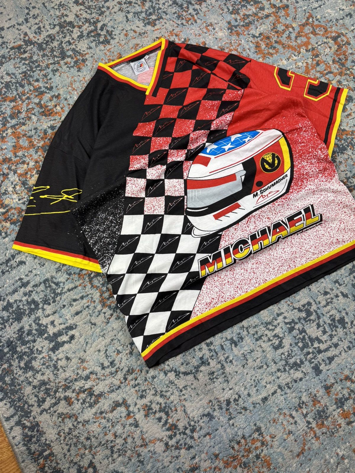 Vintage Vintage 1999 Michael Schumacher F1 crazy all over print tee Size US XXL / EU 58 / 5 - 3 Thumbnail