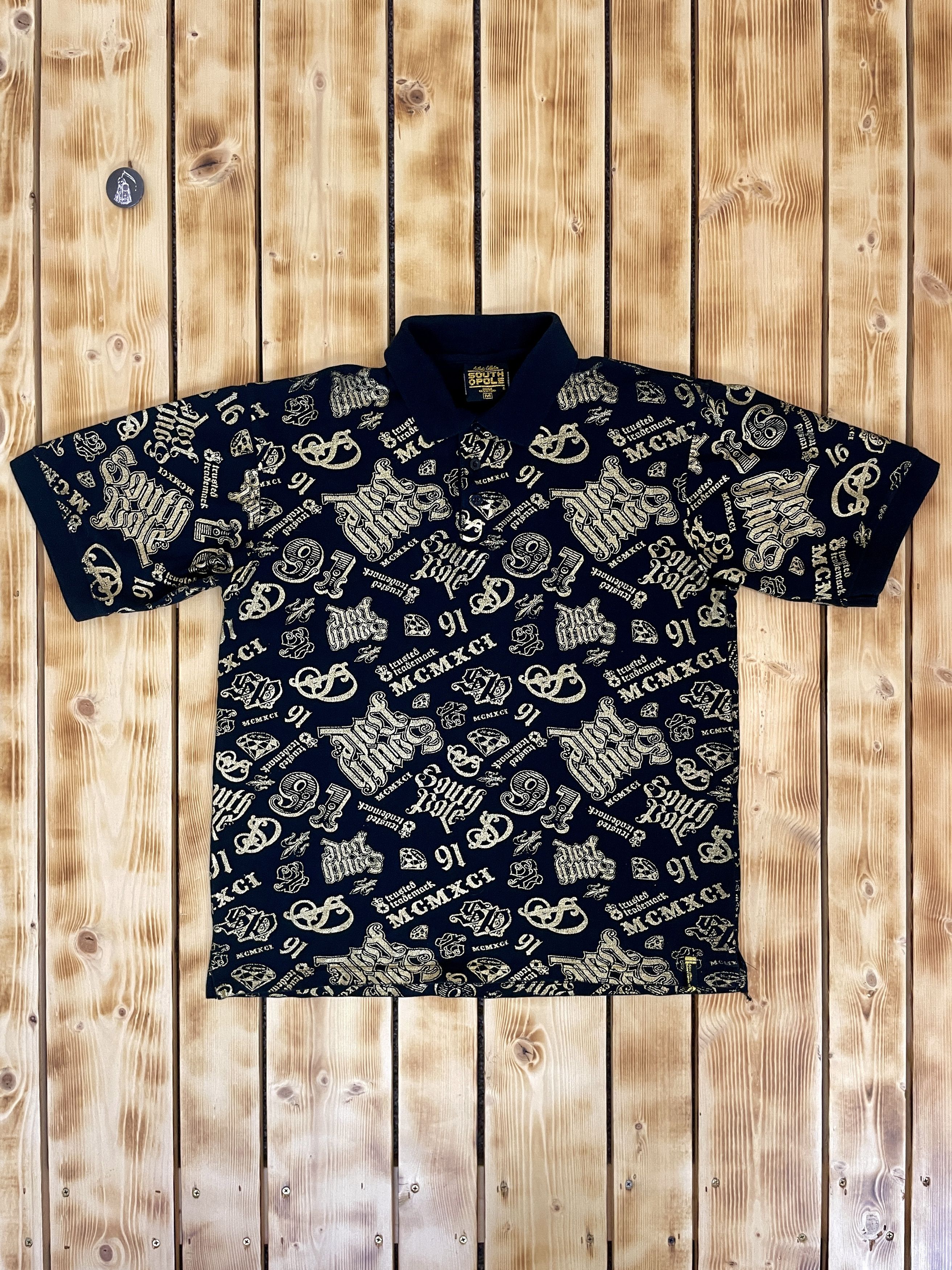 Southpole Vintage Southpole Authentic Polo Monogram Graphic Gold Size US M / EU 48-50 / 2 - 2 Thumbnail
