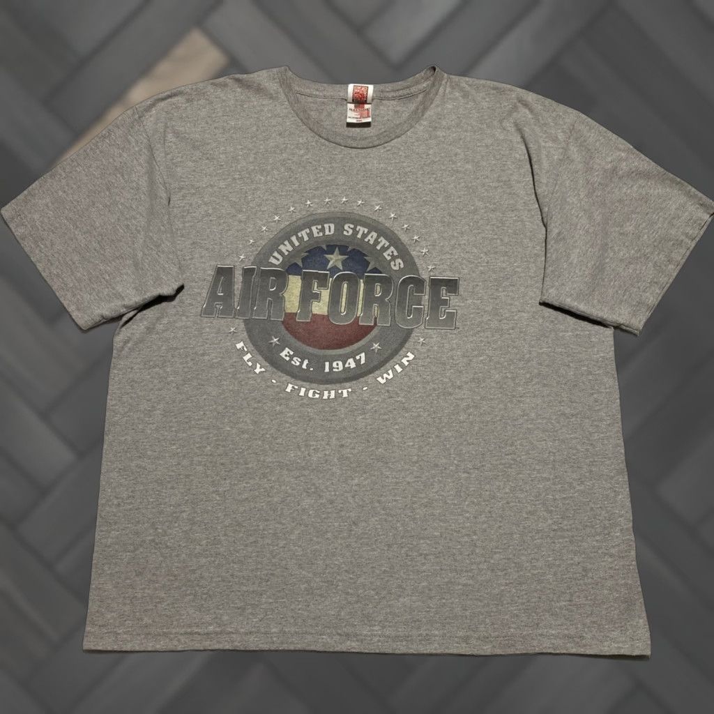 Vintage United States Air Force Bayside T-Shirt Gray Graphic Crew Neck Short Sleeve 2XL Mens Made in USA Size US XXL / EU 58 / 5 - 1 Thumbnail
