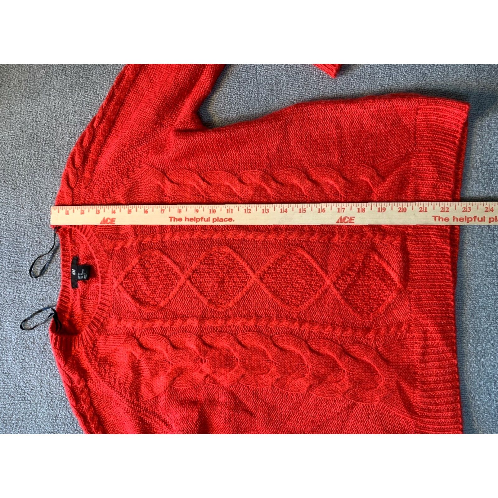 Asics H & M Sweater Womens Red Knit Medium M Knit Sweater Cardigan Crew Neck Solid Red Casual Womens M Size M / US 6-8 / IT 42-44 - 4 Thumbnail