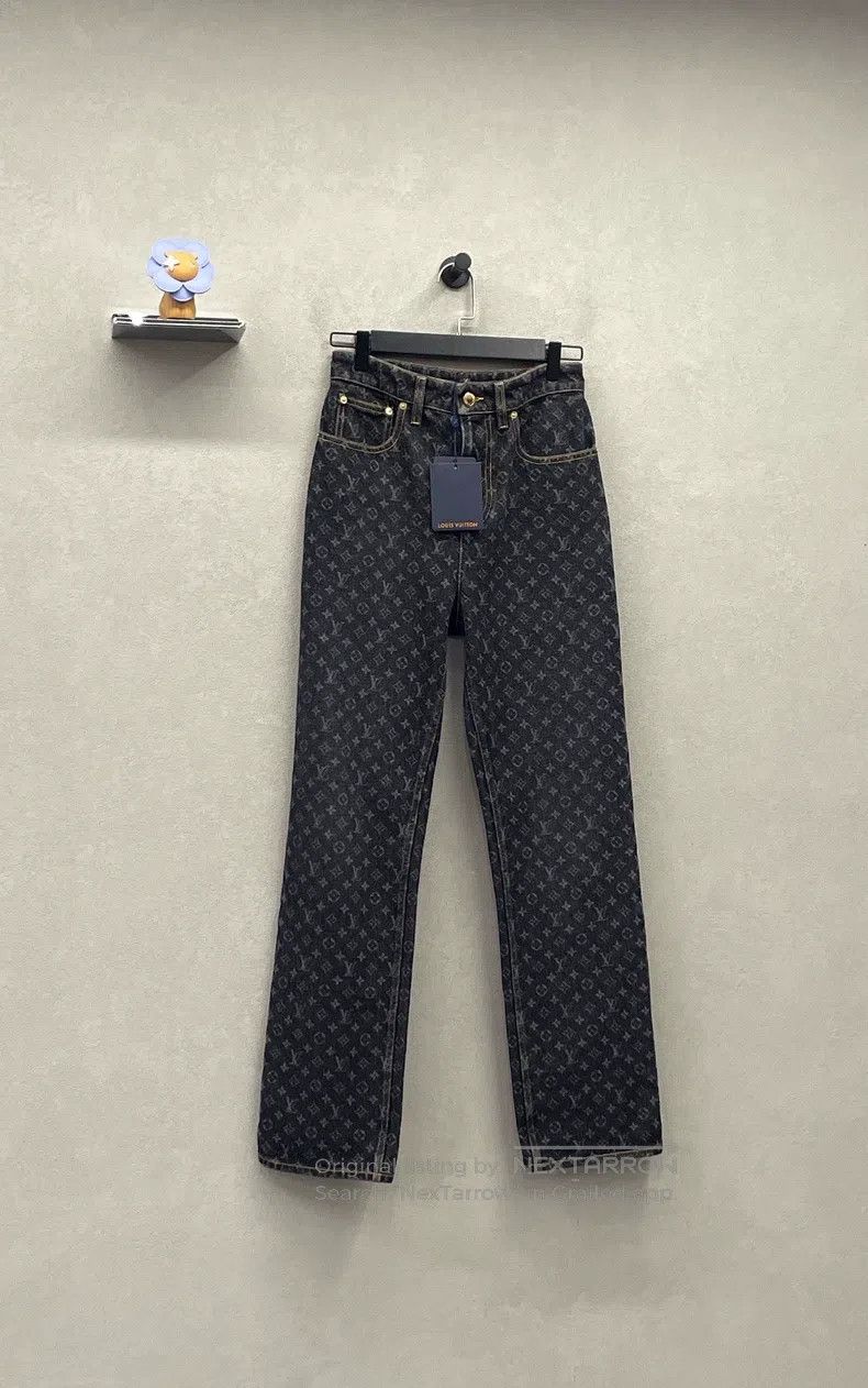 Louis Vuitton Louis Vuitton 25 New Black Full Print Straight Leg Jeans Size US 36 / EU 52 - 2 Thumbnail