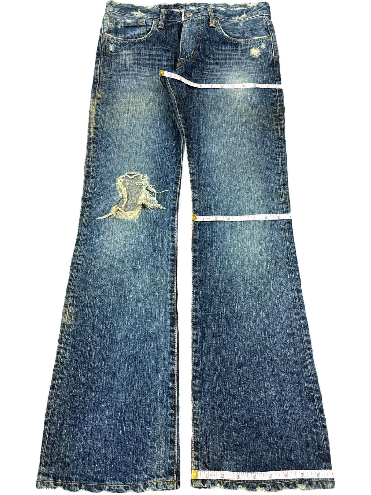 Edwin Vintage Edwin 511R Rusty Wash Distressed Flare Jeans Size US 32 / EU 48 - 8 Thumbnail