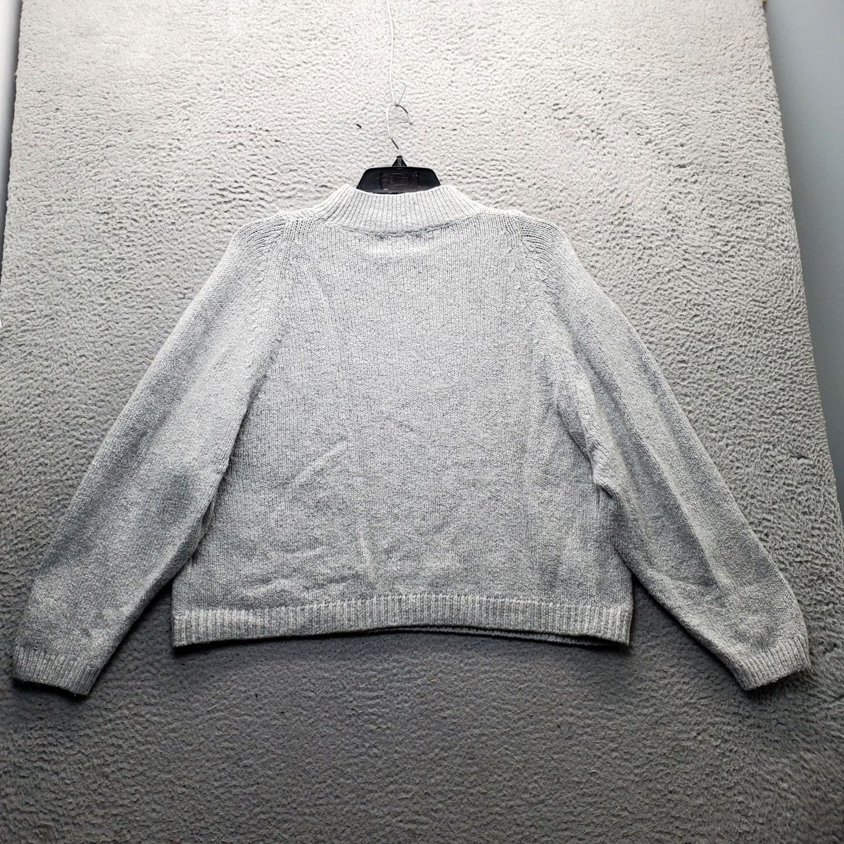 Old Navy Old Navy Sweater Womens Large Gray Tight Knit Mock Neck Long Sleeve Pullover Size L / US 10 / IT 46 - 2 Thumbnail