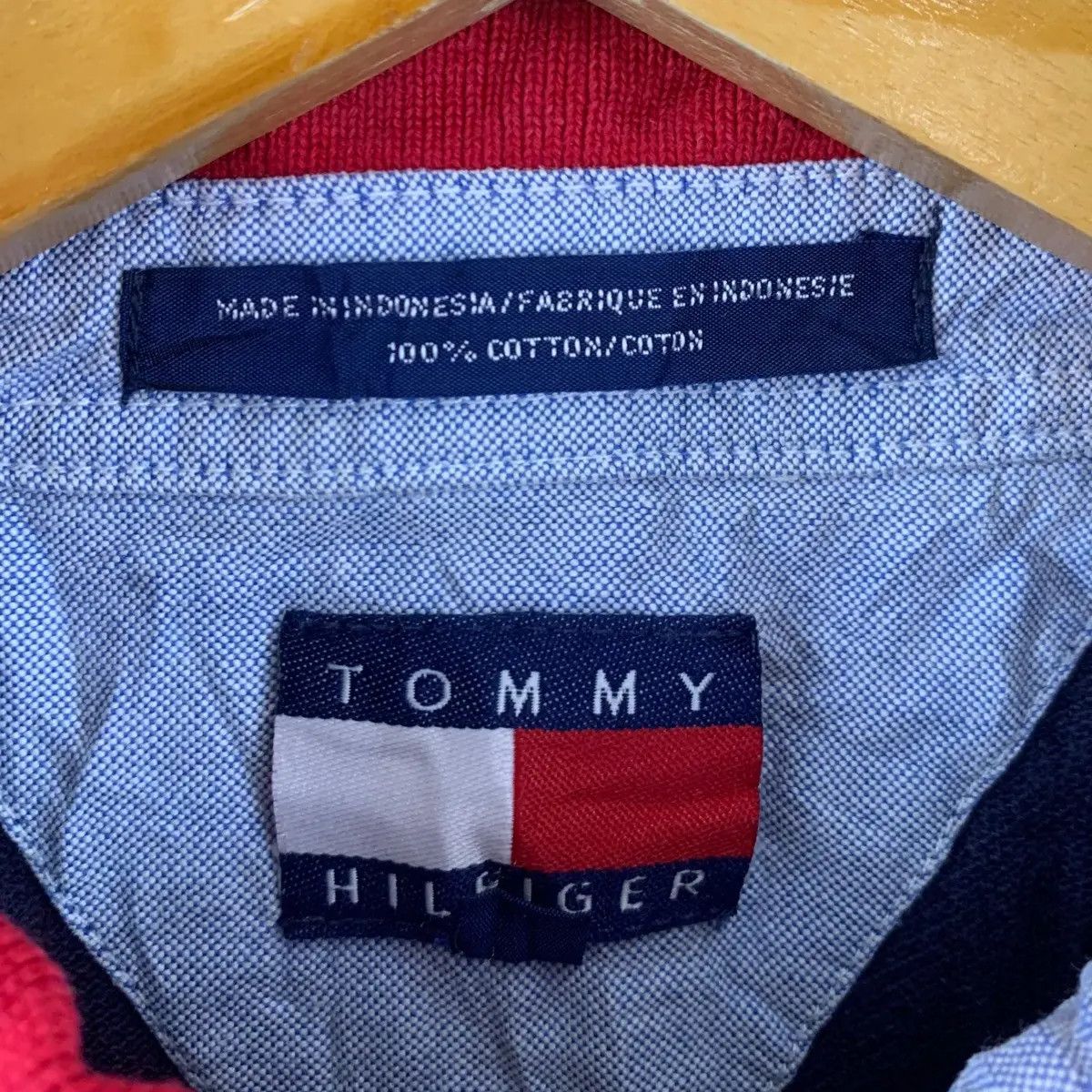 Tommy Hilfiger Vintage TOMMY HILFIGER USA Cookie Logo Striped Polo Tee Size US XL / EU 56 / 4 - 5 Thumbnail