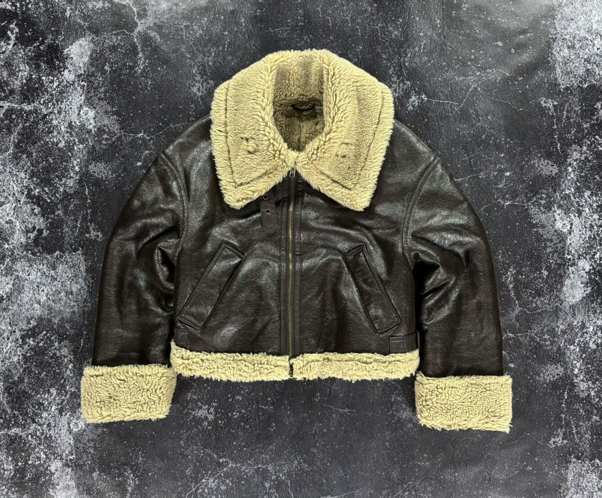Vintage Cropped Sheepskin flyer’s jacket Size S / US 4 / IT 40 - 2 Thumbnail