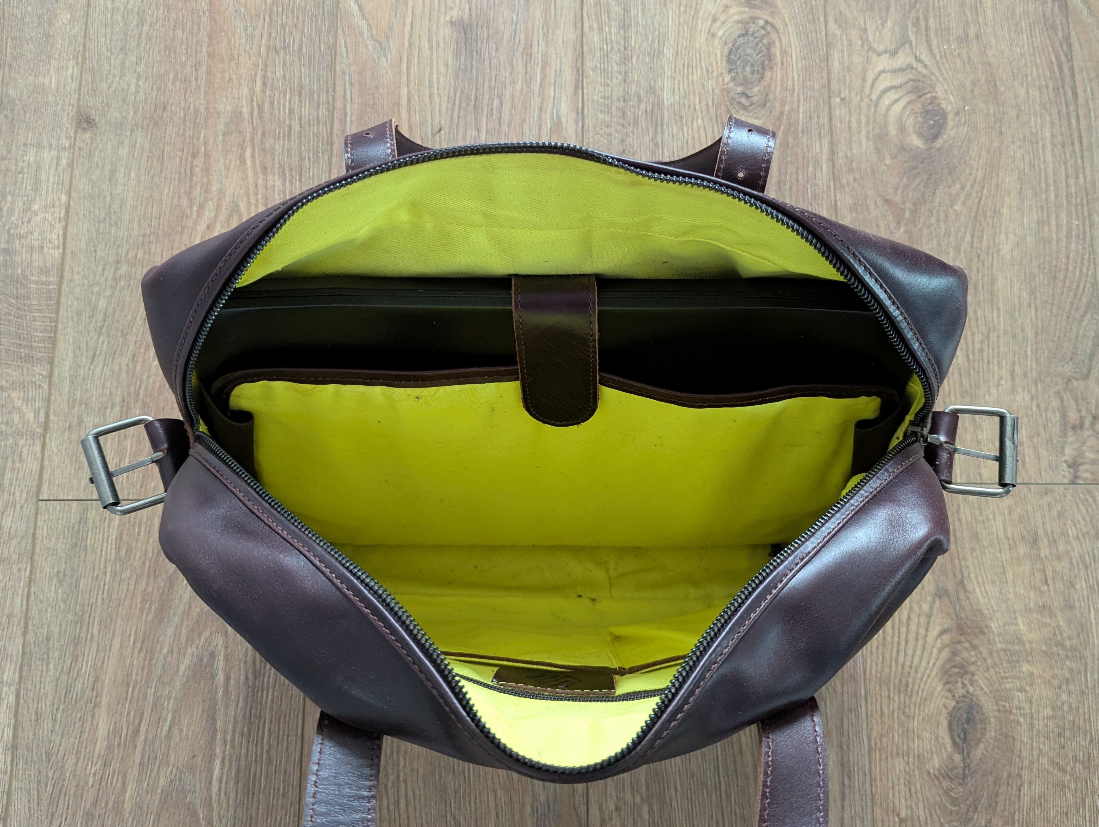 Handmade × Leather Heritage Leather Handmade Mens Messenger Shoulder Bag Laptop Size ONE SIZE - 16 Thumbnail