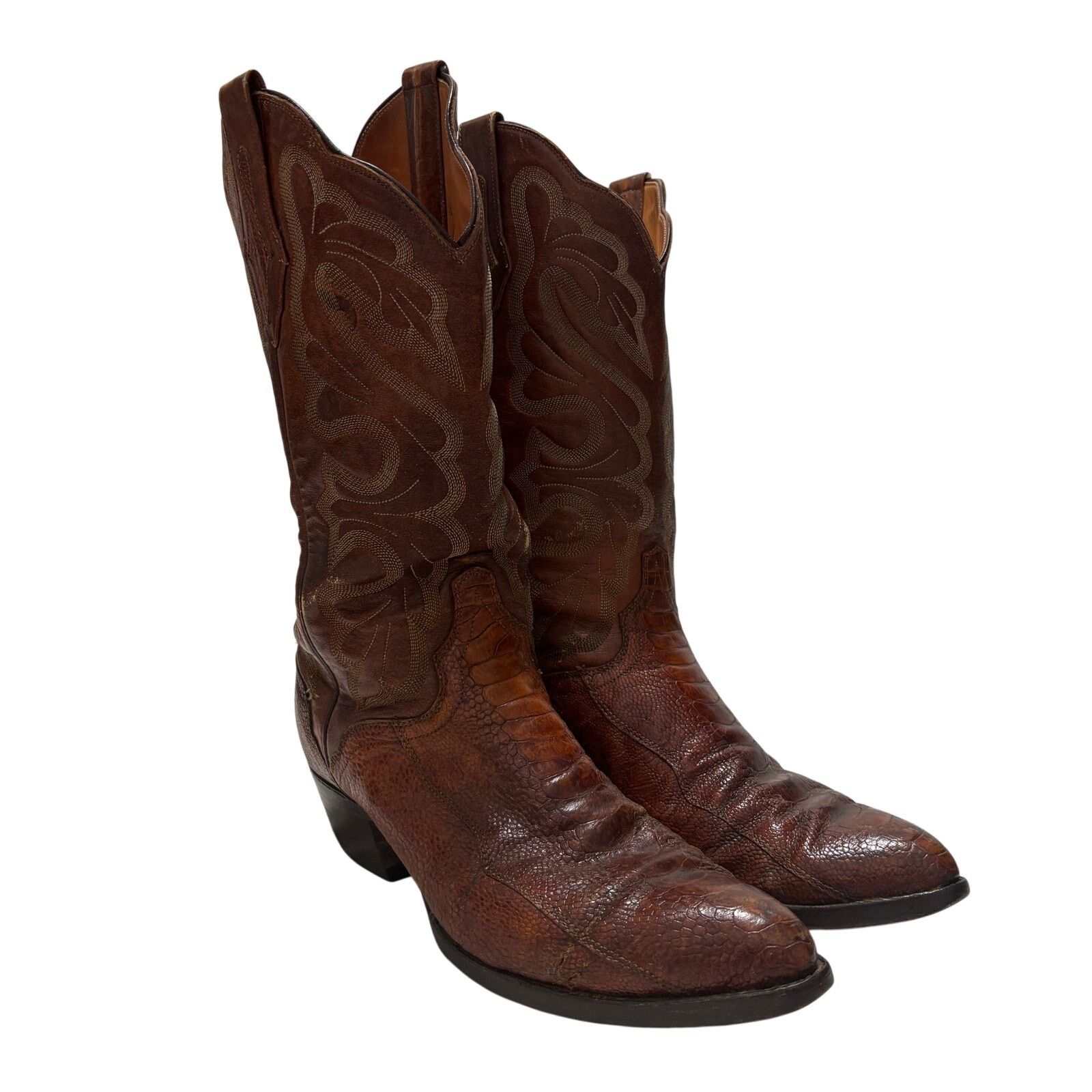 Other VTG El Dorado's Handmade Ostrich Leg Western Cowboy Boots Size US 11 / EU 44 - 1 Thumbnail
