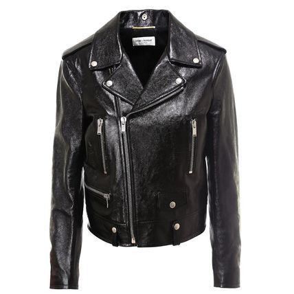 Saint Laurent Paris o1bcso1str1124 Motorcycle Jacket in Black Size XXS / US 00 / IT 34 - 1 Thumbnail