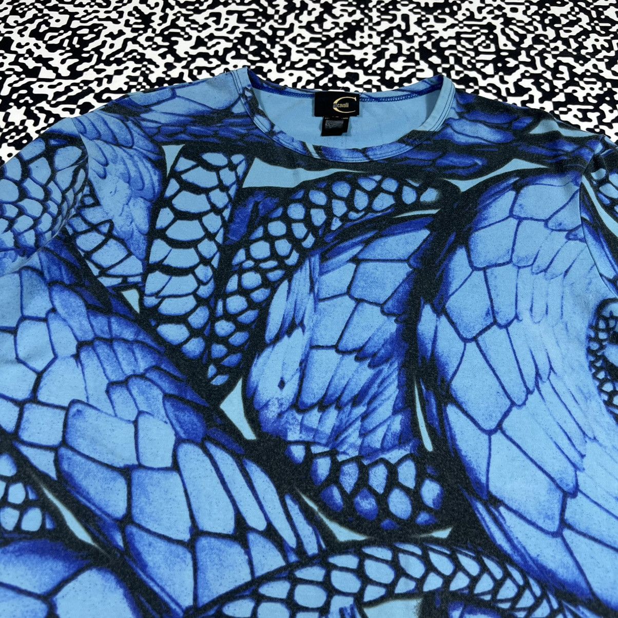 Just Cavalli Vintage Y2K Just Cavalli Abstract Floral Print Luxury Tshirt Size L / US 10 / IT 46 - 7 Thumbnail