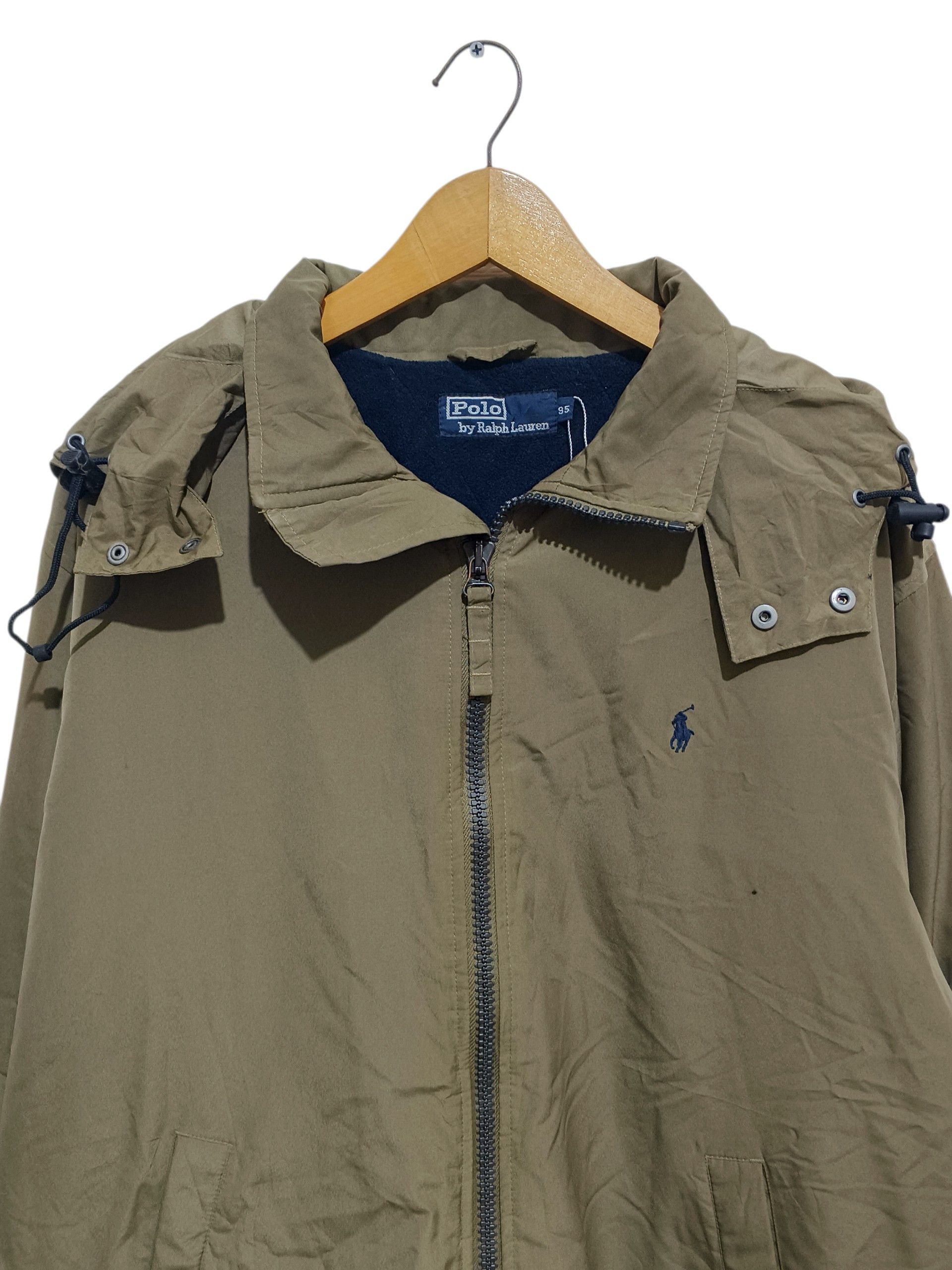 Polo Ralph Lauren Vtg 90s Ralph Lauren Mens Medium Fleece Lined Hooded Jacket Size US L / EU 52-54 / 3 - 2 Thumbnail