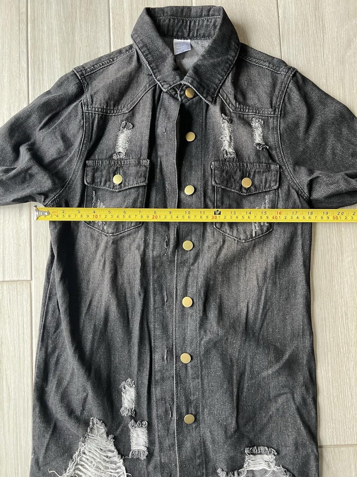 The Unbranded Brand Distressed Jean Top Long Sleeve Ripped Denim Jacket Size M Size M / US 6-8 / IT 42-44 - 2 Thumbnail