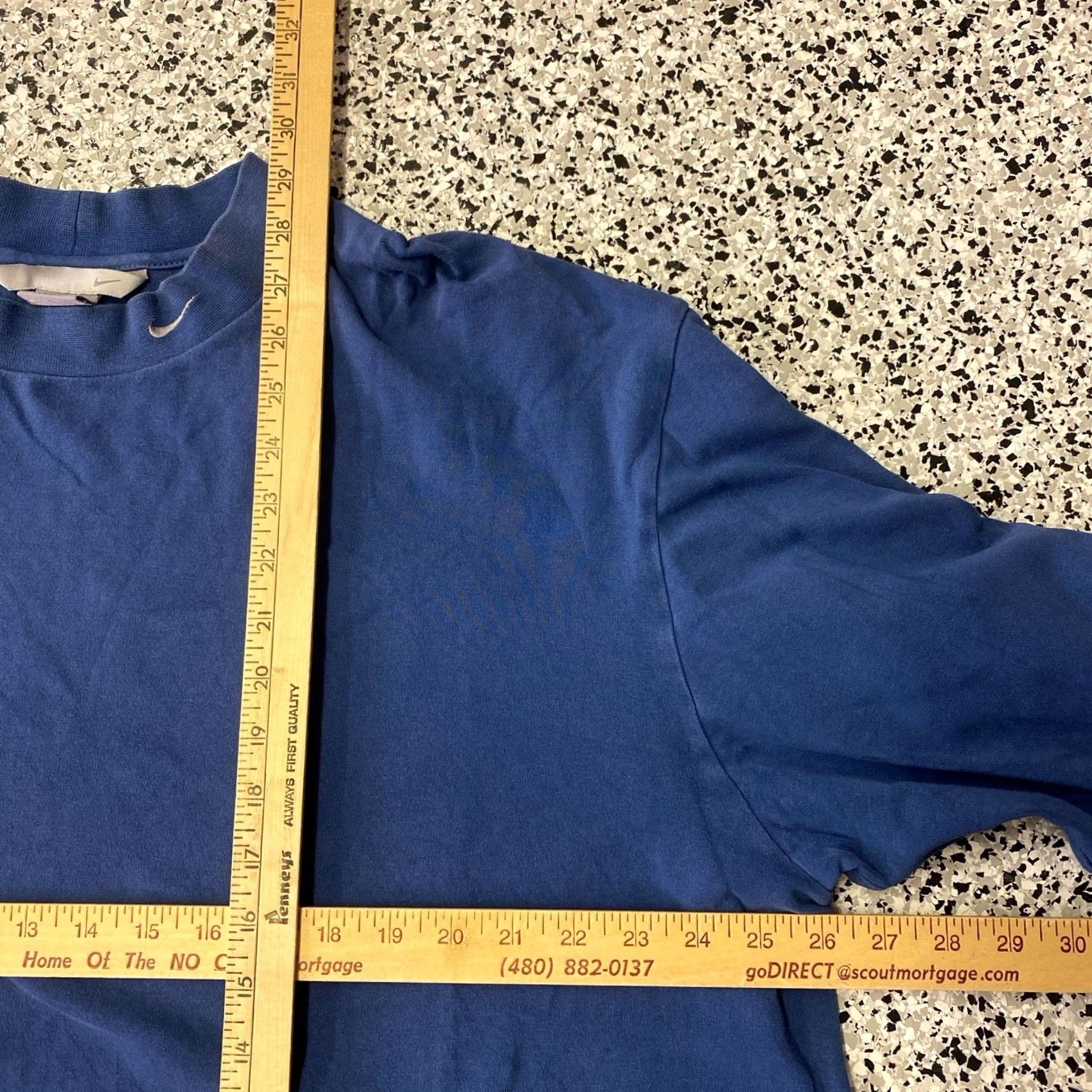Nike VINTAGE Nike Mini Swoosh Mock Neck Long Sleeve T-Shirt Blue 2XL Mens Sportswear Size US XXL / EU 58 / 5 - 5 Thumbnail