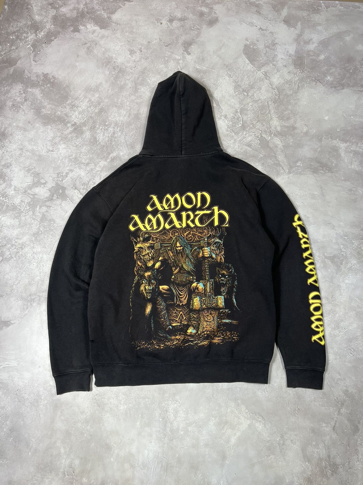 Band Tees Vintage Amon Amarth Distressed Baggy Hoodie Size US XL / EU 56 / 4 - 1 Thumbnail