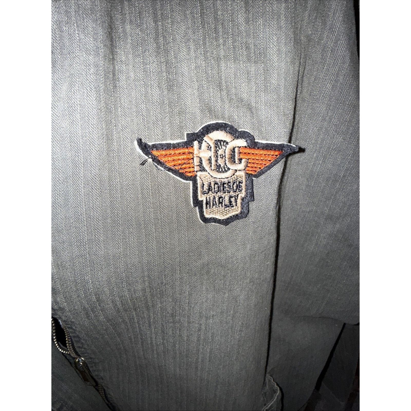 Basic Editions Green Military 100% Cotton Parka Ladies Of Harley Patch OSFA Size ONE SIZE - 2 Thumbnail