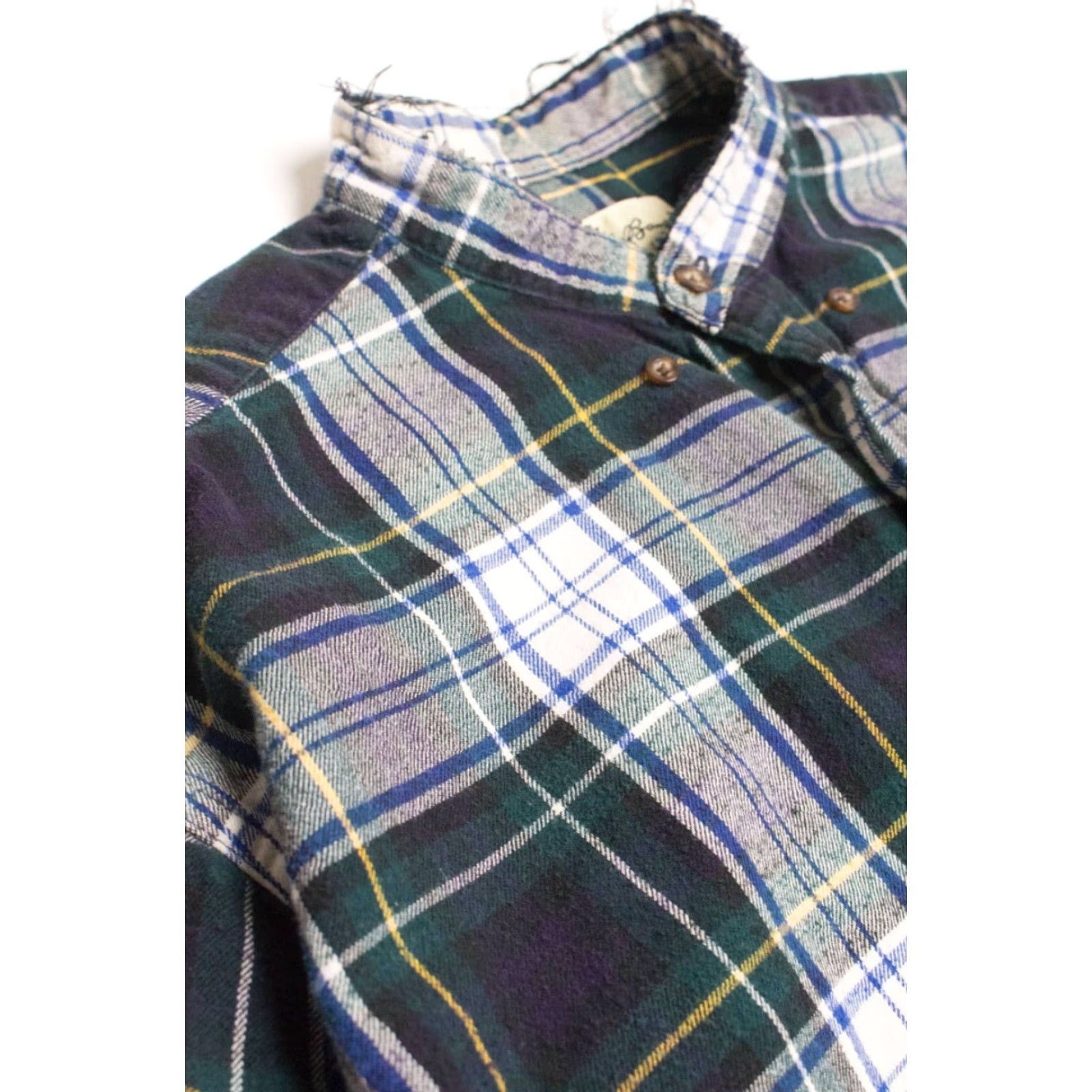 Eddie Bauer VINTAGE Eddie Bauer Green Plaid Cut Off Flannel Shirt Large Size US L / EU 52-54 / 3 - 2 Thumbnail