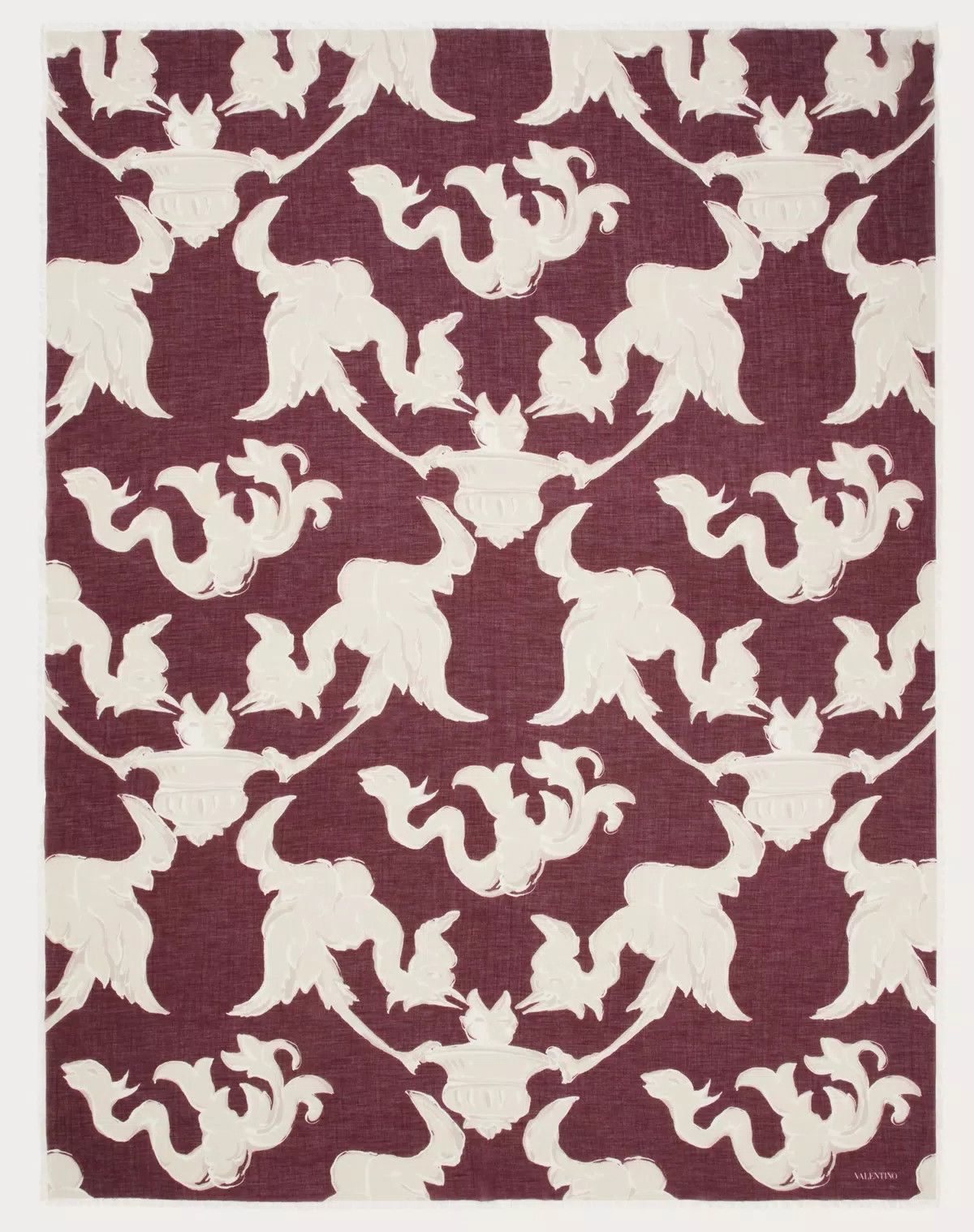Valentino oc11z0725 Size:OS/ Gryphon Shawl In Cotton in Brown/White Size ONE SIZE - 3 Thumbnail