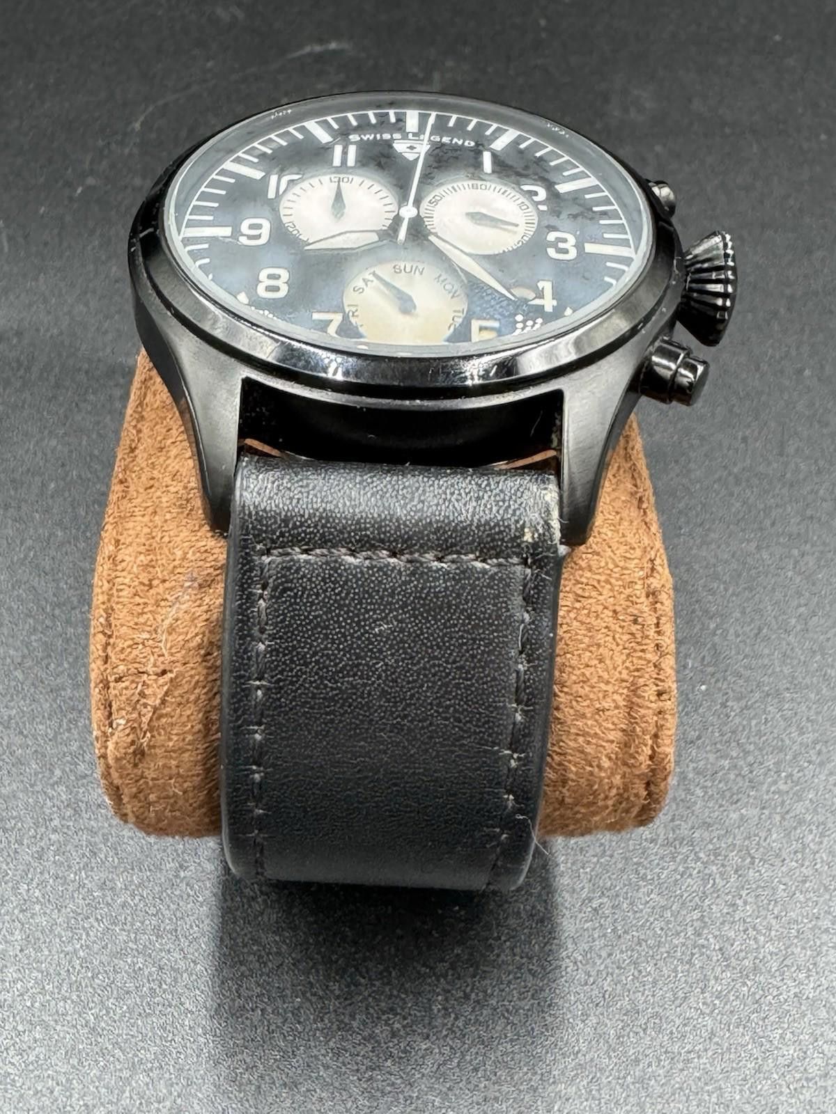 Swiss Legend Swiss Legend Pioneer Chronograph Watch 413172071 Black Dial Size ONE SIZE - 6 Thumbnail