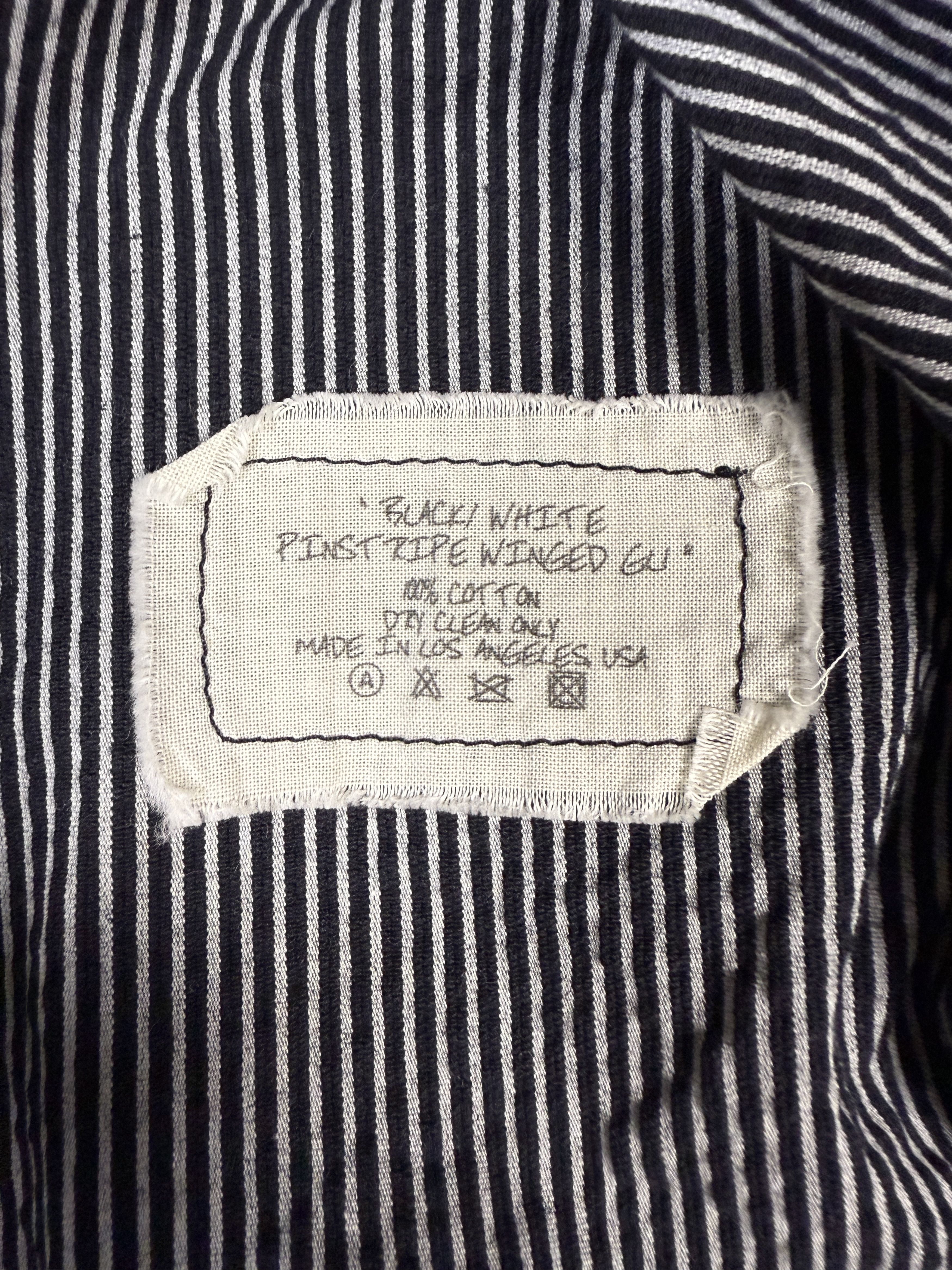 Greg Lauren $950 Greg Lauren Black/White Pinstripe Winged GL1 Size US M / EU 48-50 / 2 - 8 Thumbnail