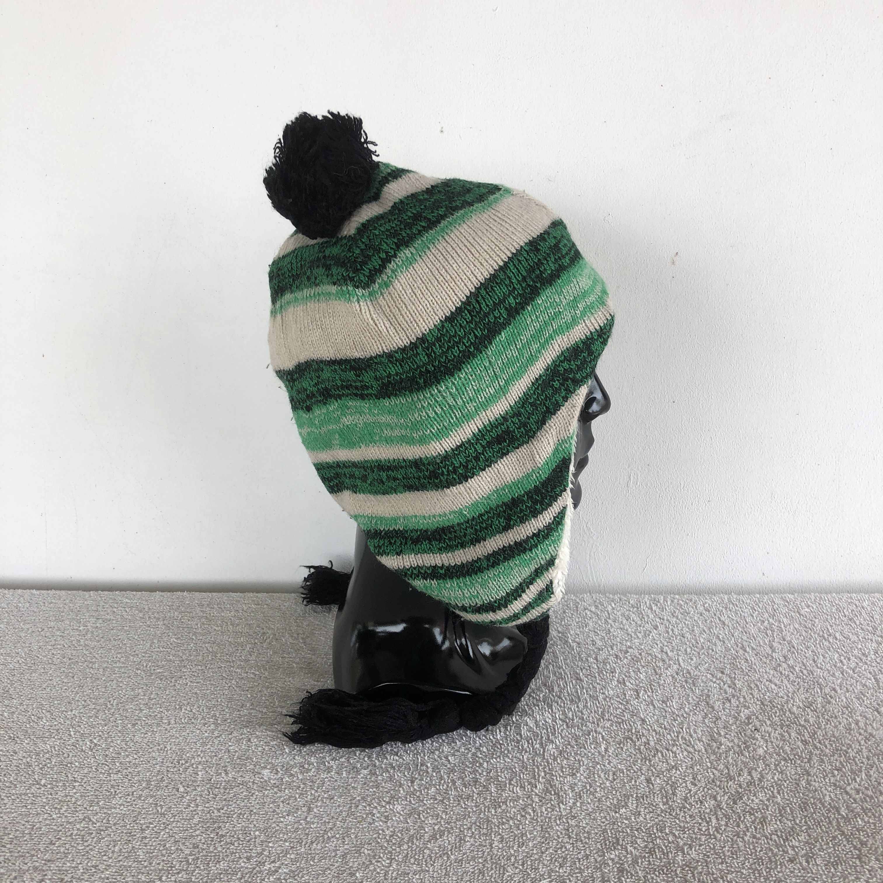 Japanese Brand Multi Color Earflap Beanie Knitted Letterman Snow Caps Hats Size ONE SIZE - 3 Thumbnail