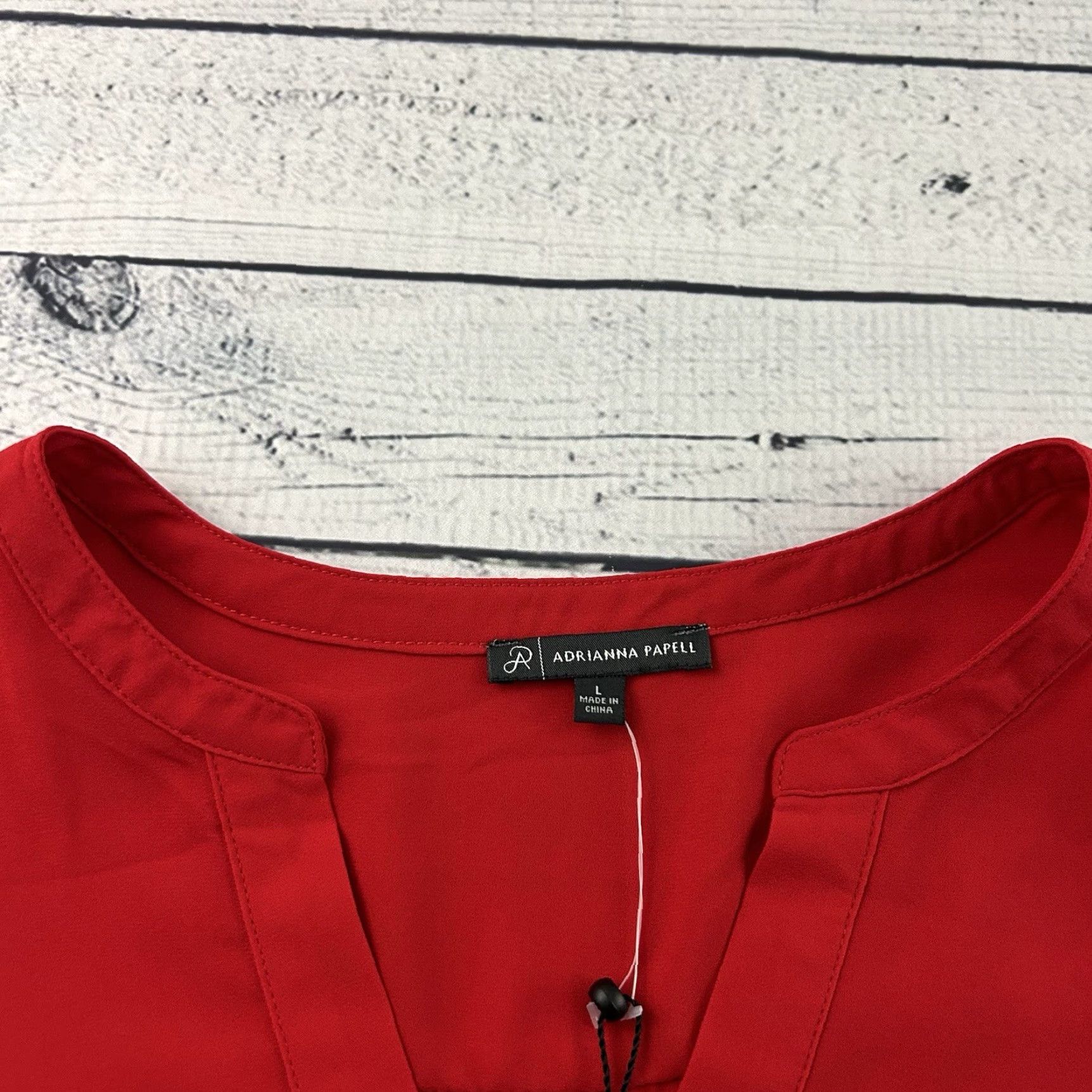 Adrianna Papell Adrianna Papell Blouse Shirt Long Sleeve Women L Red NEW Size L / US 10 / IT 46 - 2 Thumbnail