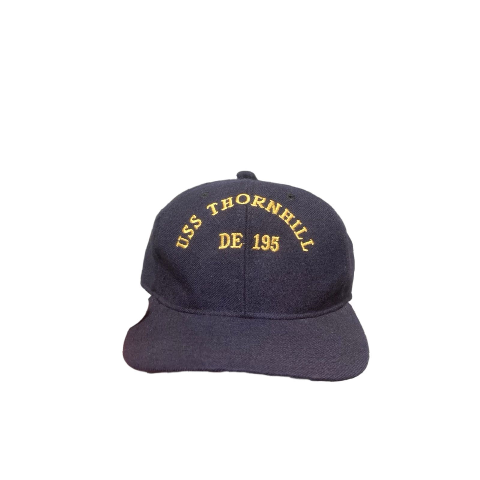 Vintage VINTAGE SnapBack Hat Wool Cap USS Thornhill DE 195 US Navy Military Men Adjustable Blue Wool Size ONE SIZE - 1 Thumbnail