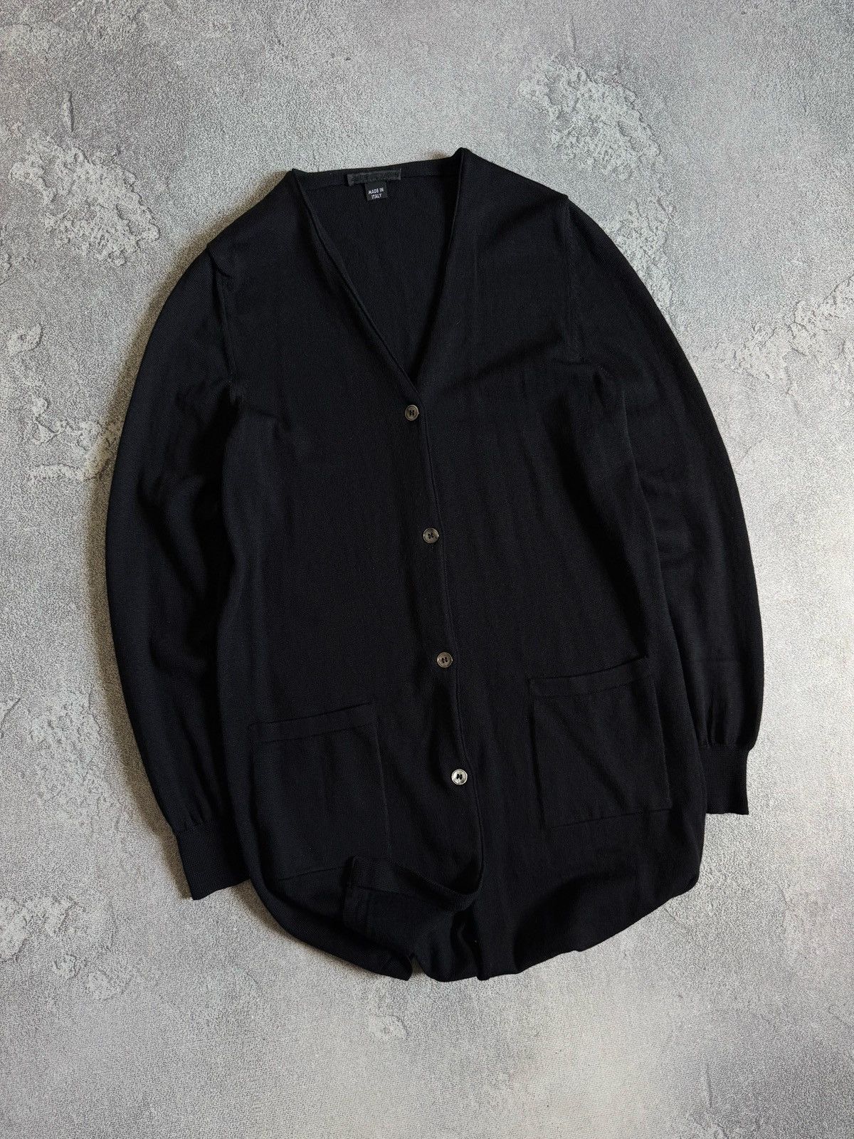 Helmut Lang Helmut Lang Women’s Black Button Cardigan Knit Long Sweater Size M / US 6-8 / IT 42-44 - 2 Thumbnail