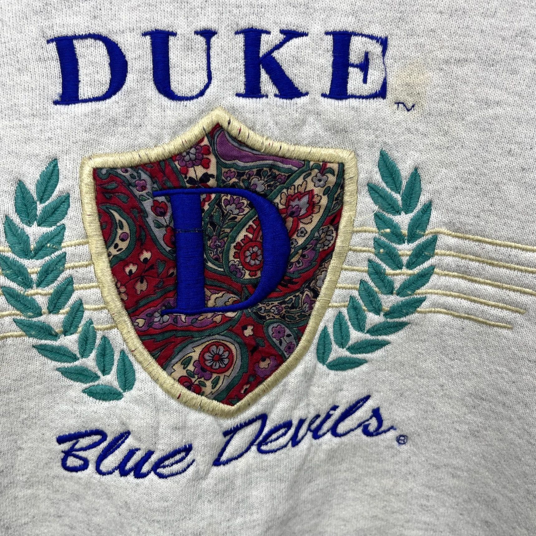 Vintage VINTAGE Duke University Blue Devils Sweatshirt XL Men Gray Cotton Crew Neck 90s University Pullover Sweatshirt Size US XL / EU 56 / 4 - 2 Thumbnail