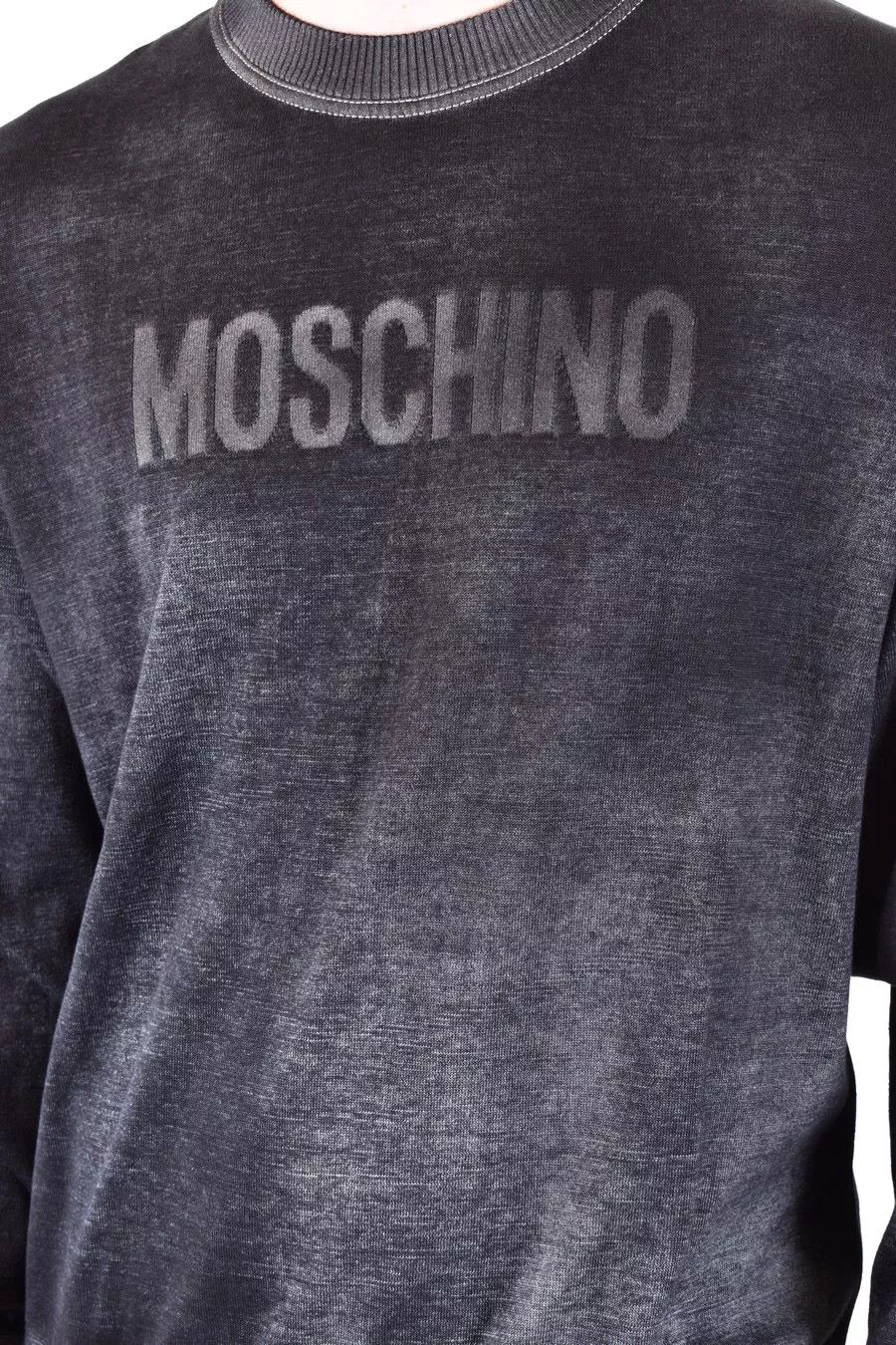 Moschino o1y0225 Logo Sweater in Charcoal Size US M / EU 48-50 / 2 - 2 Thumbnail