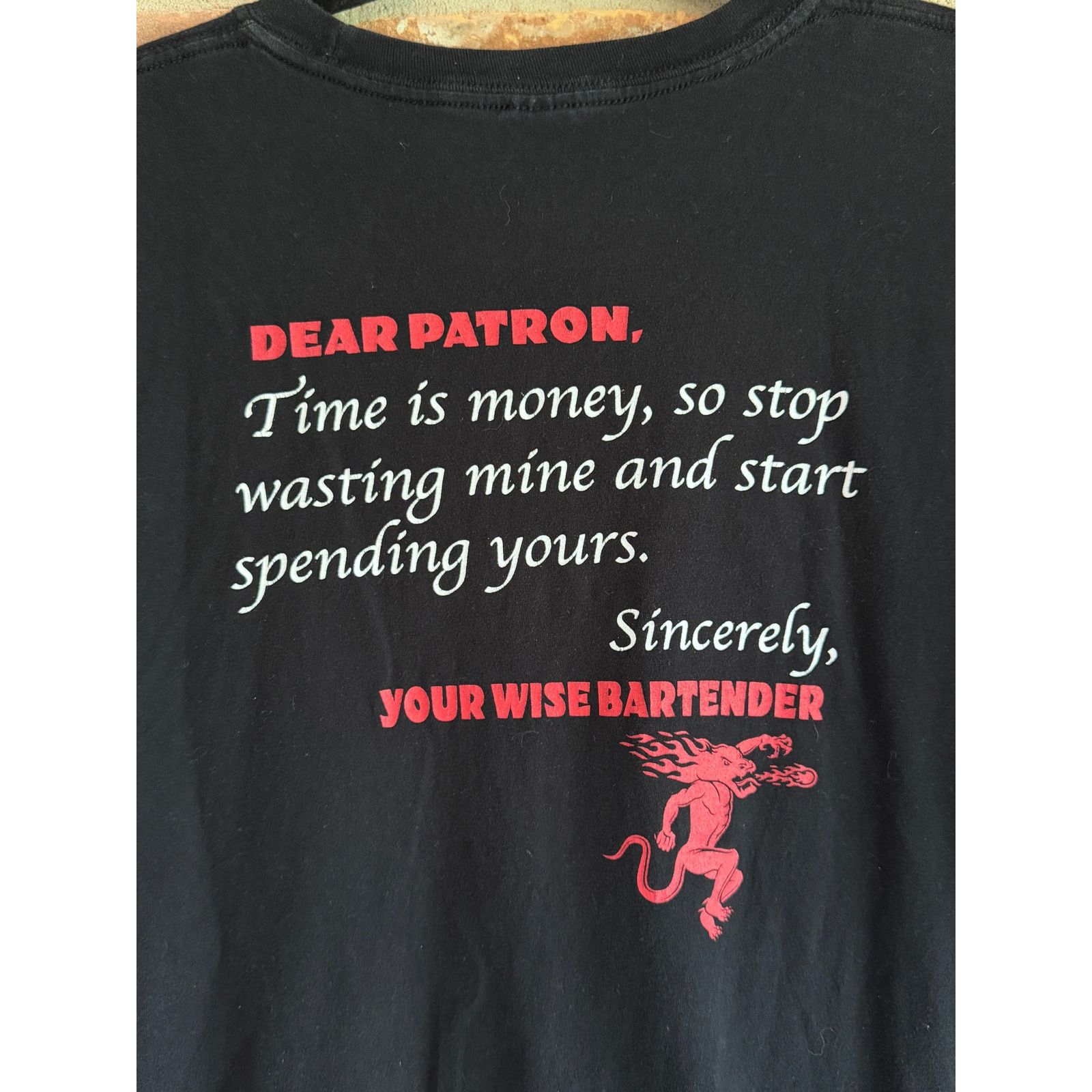 Gildan Fireball Whisky Bartender Graphic Tee Black XL Vintage Size US XL / EU 56 / 4 - 4 Thumbnail