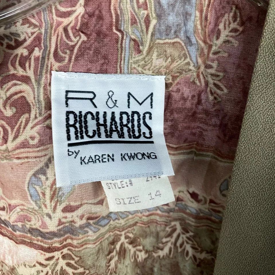 Vintage R&M Richards Dress Women's 14 Floral Cardigan Neckless NWD Size XL / US 12-14 / IT 48-50 - 3 Thumbnail