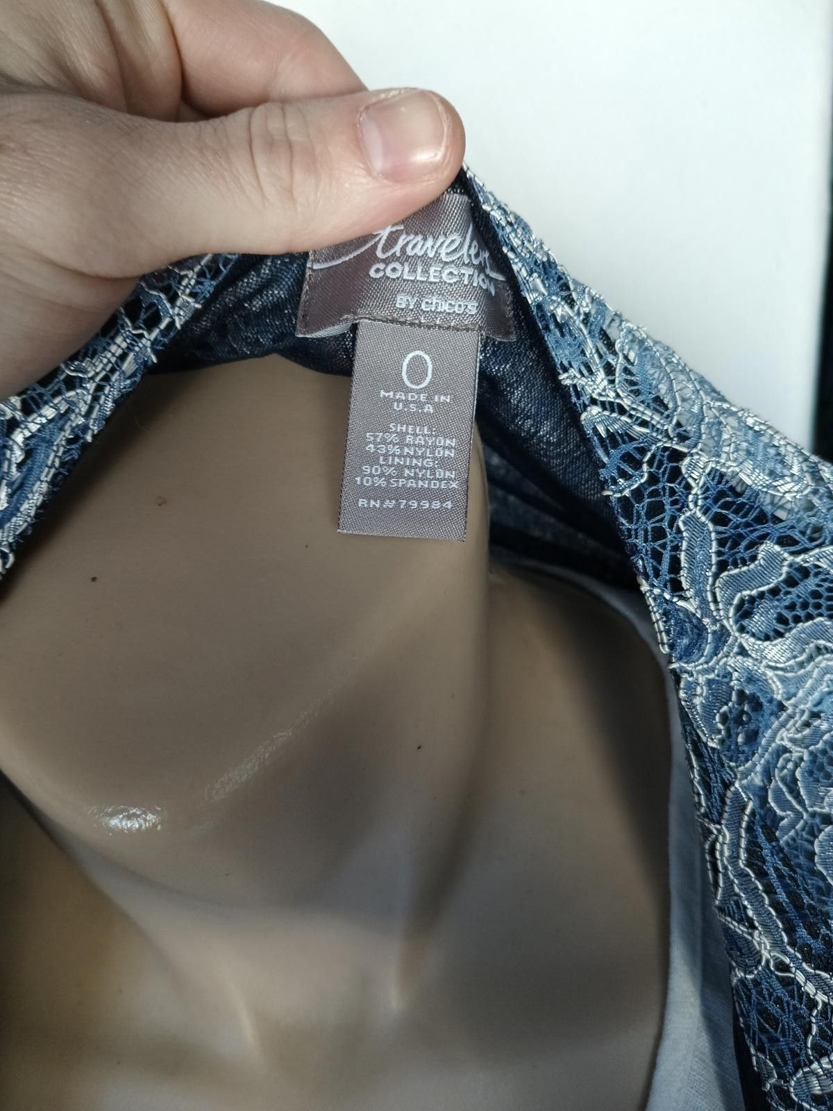 Chaps Ralph Lauren Travel Collection Blue Lace Kimono by Chaos Size XS / US 0-2 / IT 36-38 - 3 Thumbnail