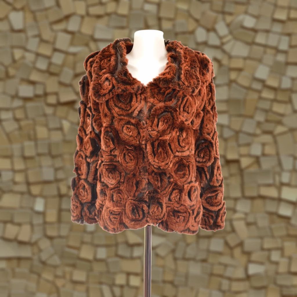 Vintage K-Yen Rabbit Fur Jacket L Women's Fur Jacket Brown DDP Size L / US 10 / IT 46 - 1 Thumbnail